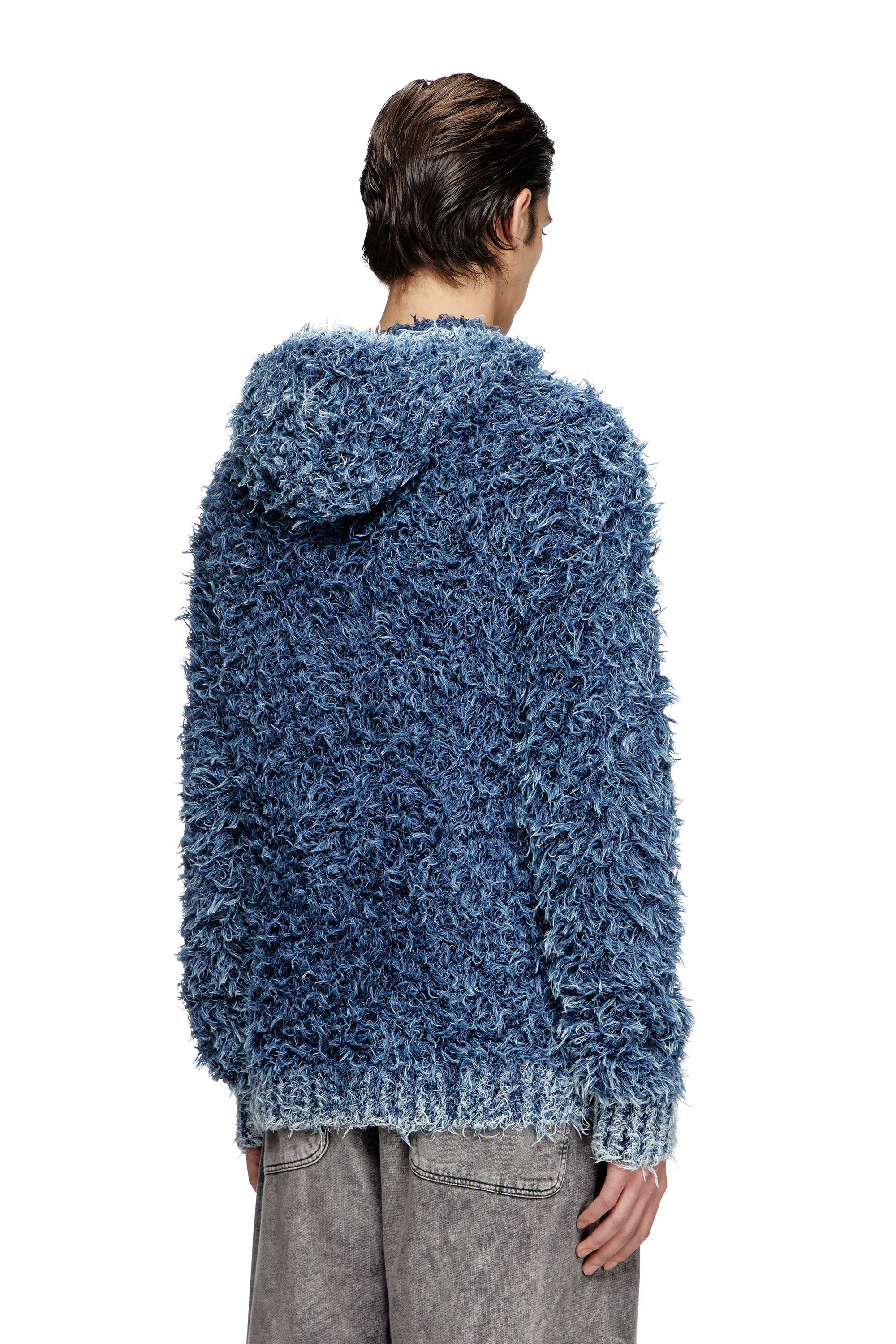 Diesel - K-DAVE, Sweat-shirt à capuche en maille texturée Homme in Bleu - 4