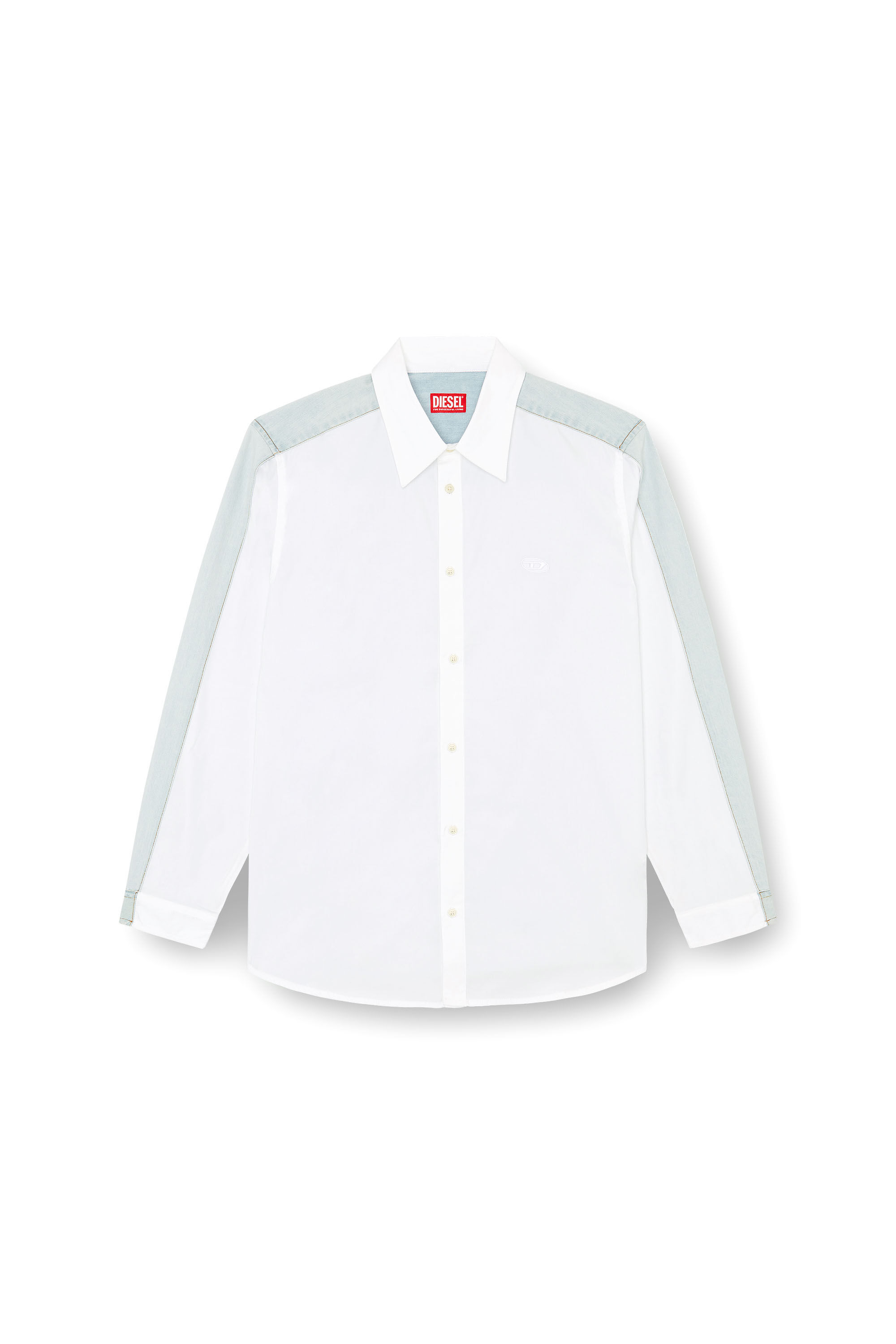 Diesel - S-SIMPLY-DNM, Chemise en popeline de coton et denim Homme in Polychrome - 2