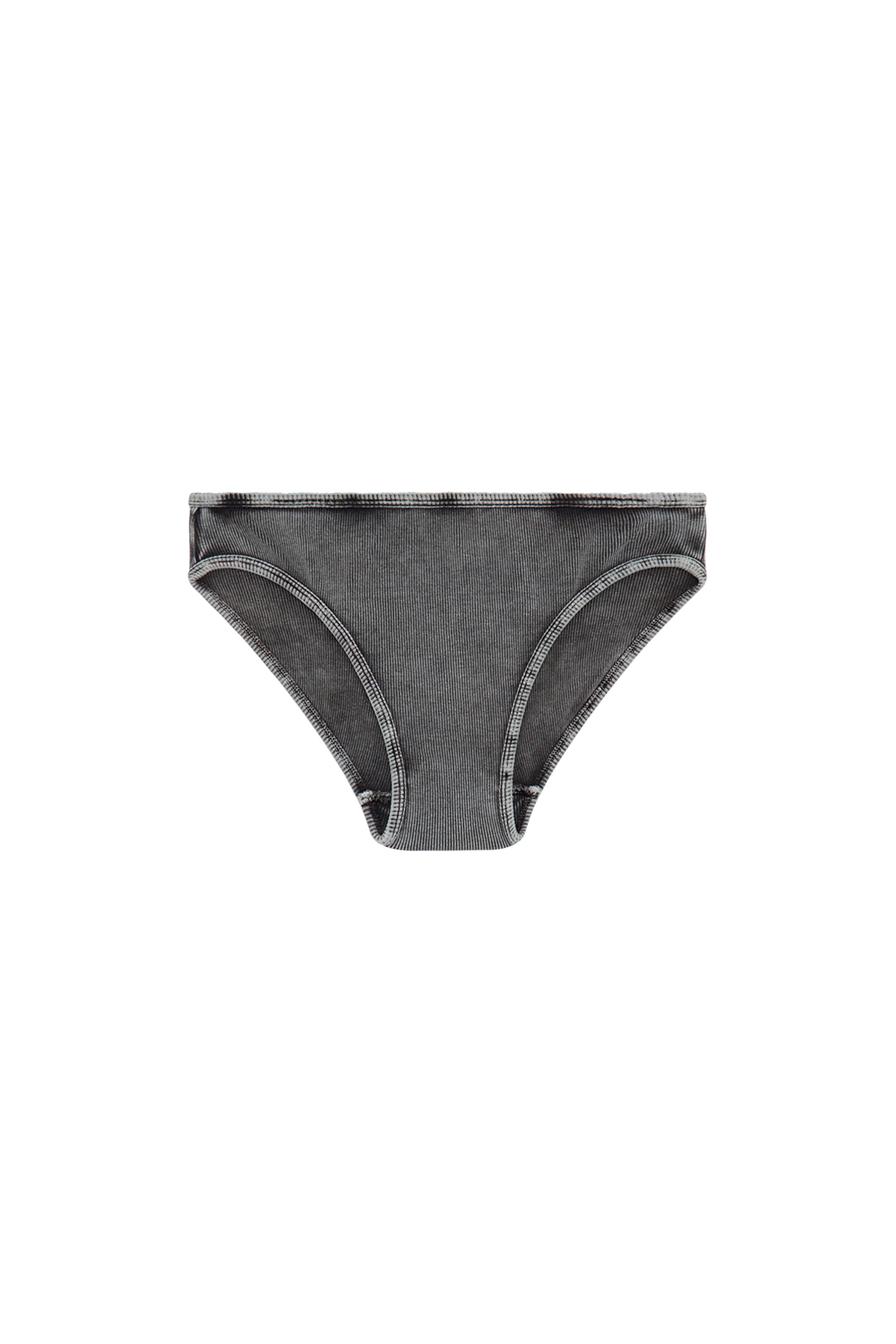 Diesel - UFPN-D-OVAL-HIGH-WAISTED-BRIEF, Culotte côtelée avec plaque Oval D Femme in Noir - 2