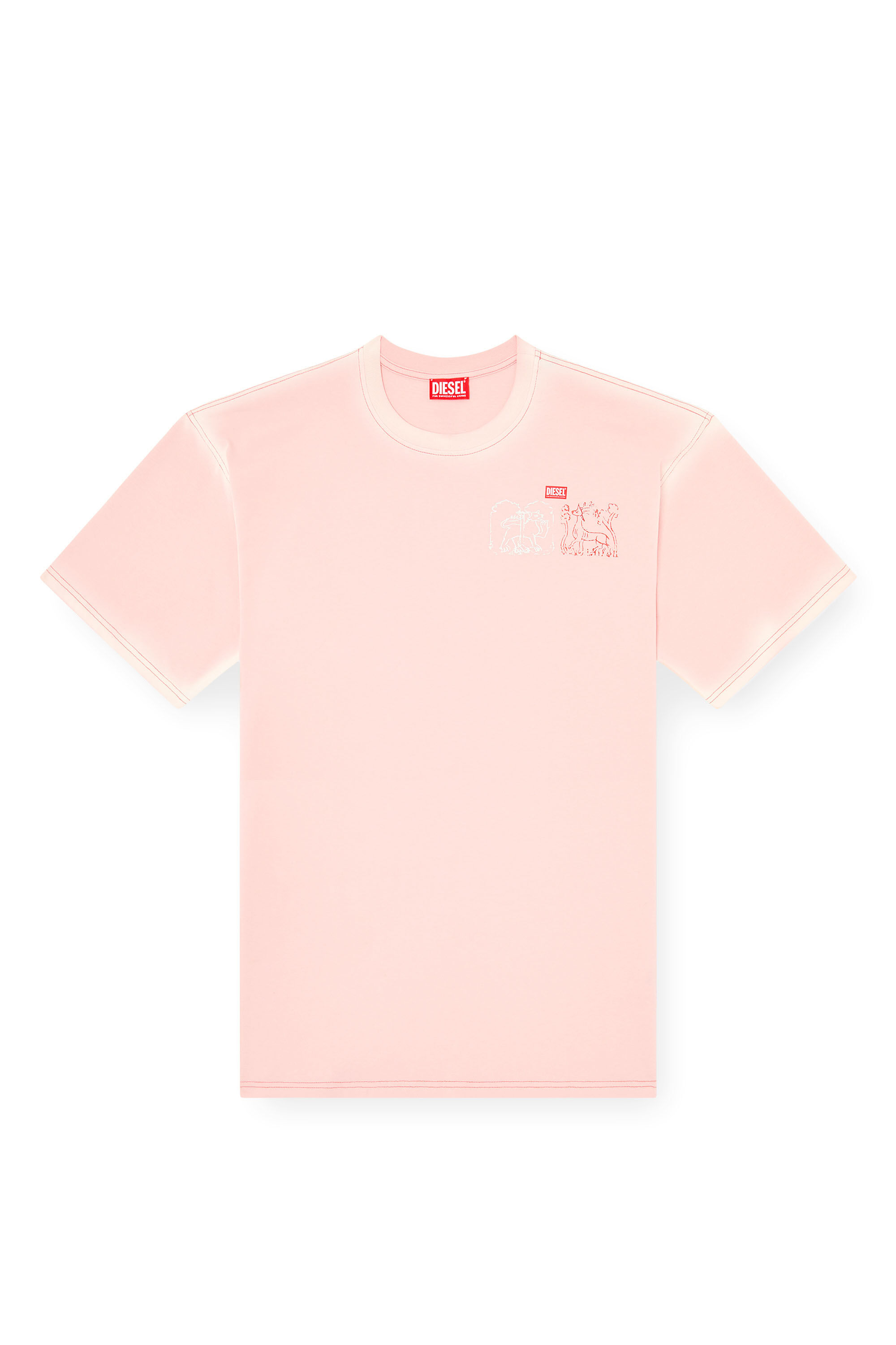 Diesel - T-BOXT-T10, T-shirt avec imprimé d'épée Homme in Rose - 2