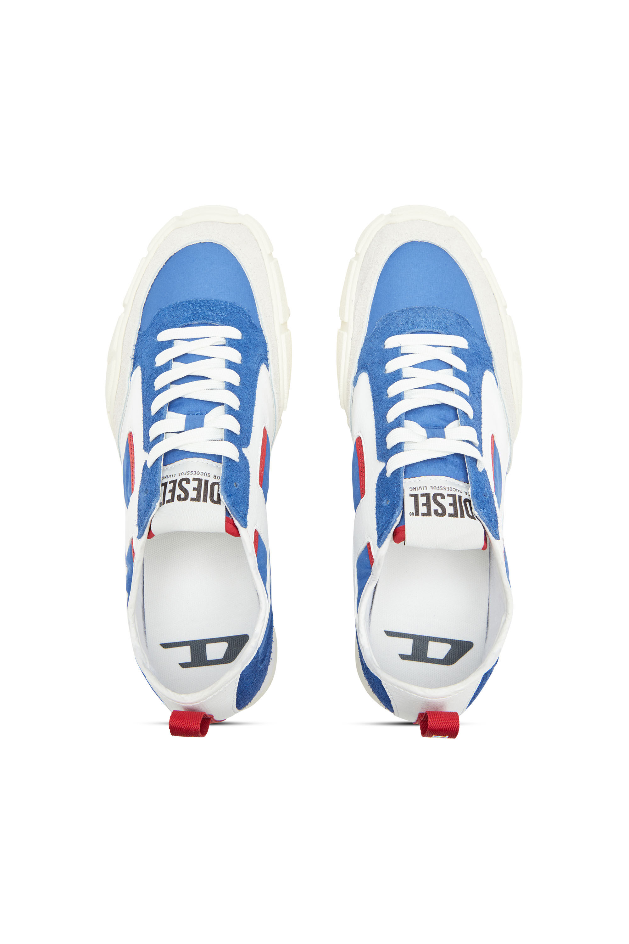 Diesel - S-PAGODHA LOW, S-Pagodha-Sneakers en cuir, suède et tissu indéchirable Homme in Bleu - 4