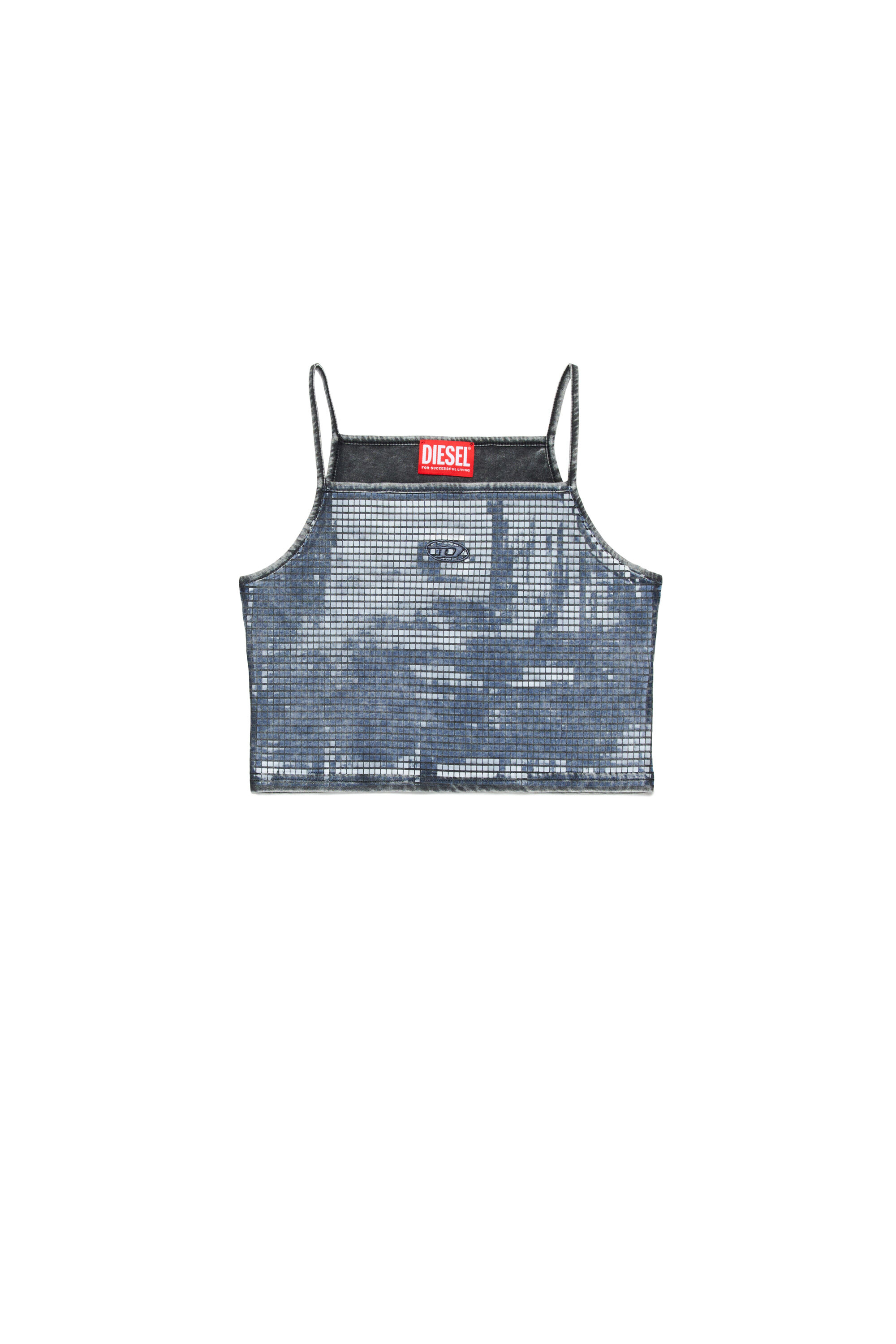 Diesel - TLILL, Caraco cropped en jersey effet pailleté Femme in Noir - 1