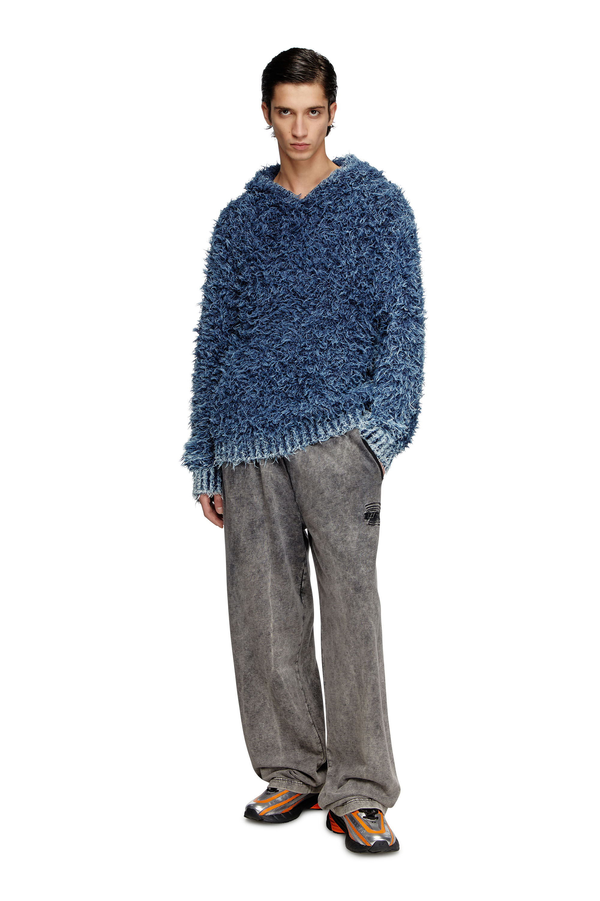 Diesel - K-DAVE, Sweat-shirt à capuche en maille texturée Homme in Bleu - 1