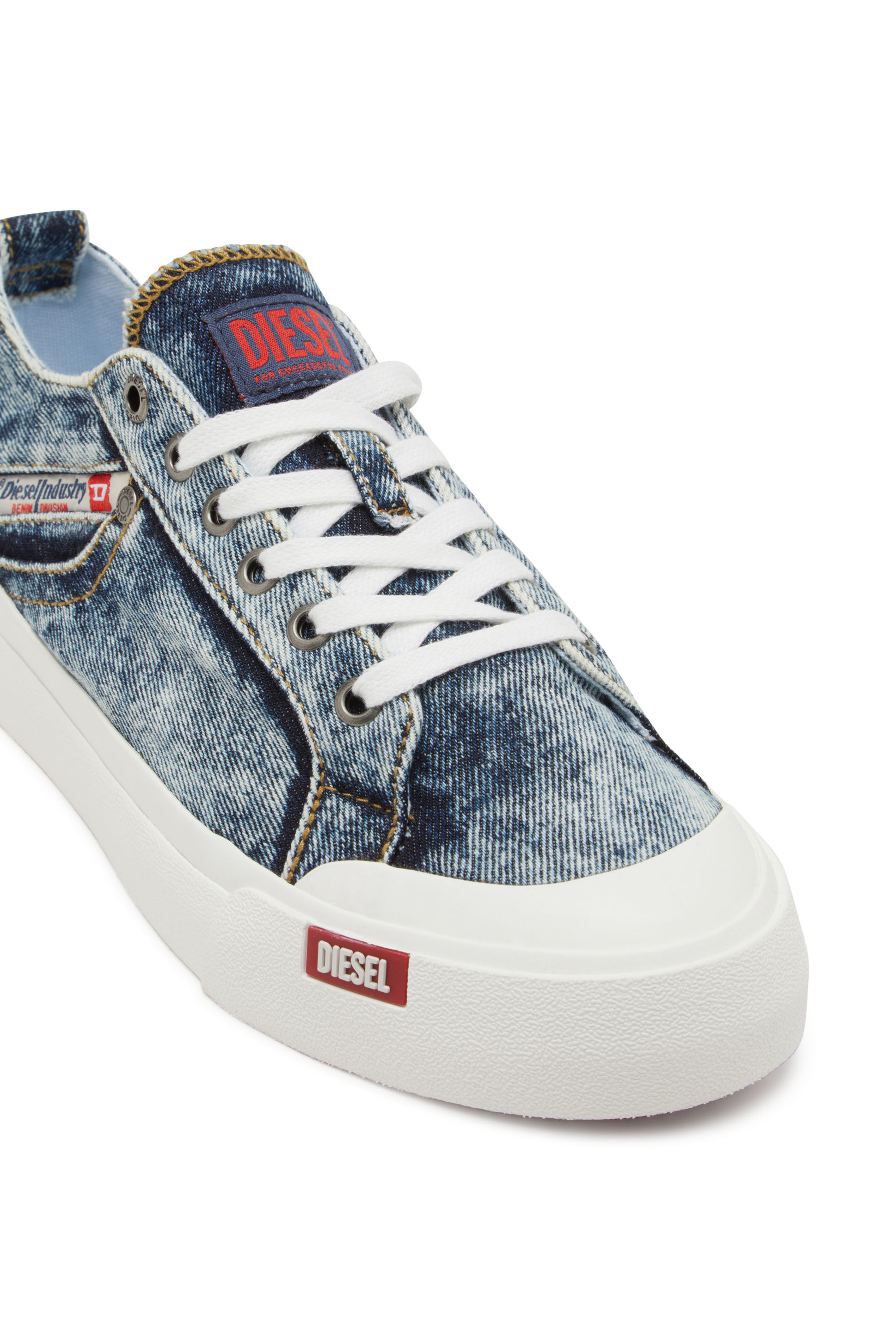 Diesel - S-ATHOS NMD LOW W, S-Athos-Sneakers en denim avec détail de poche Femme in Bleu - 5