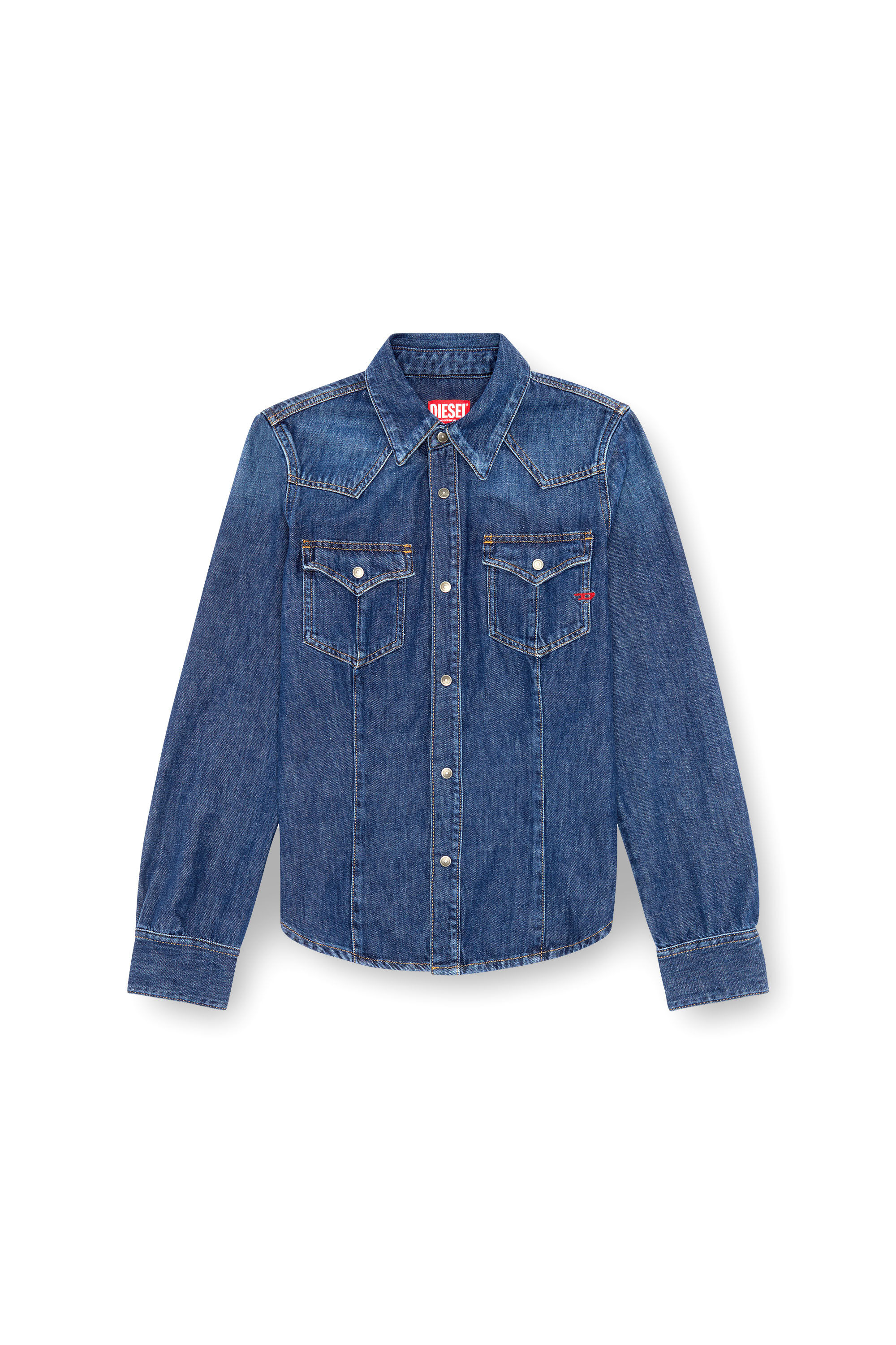 Diesel - DE-WAVES, Chemise western en denim Femme in Bleu - 2