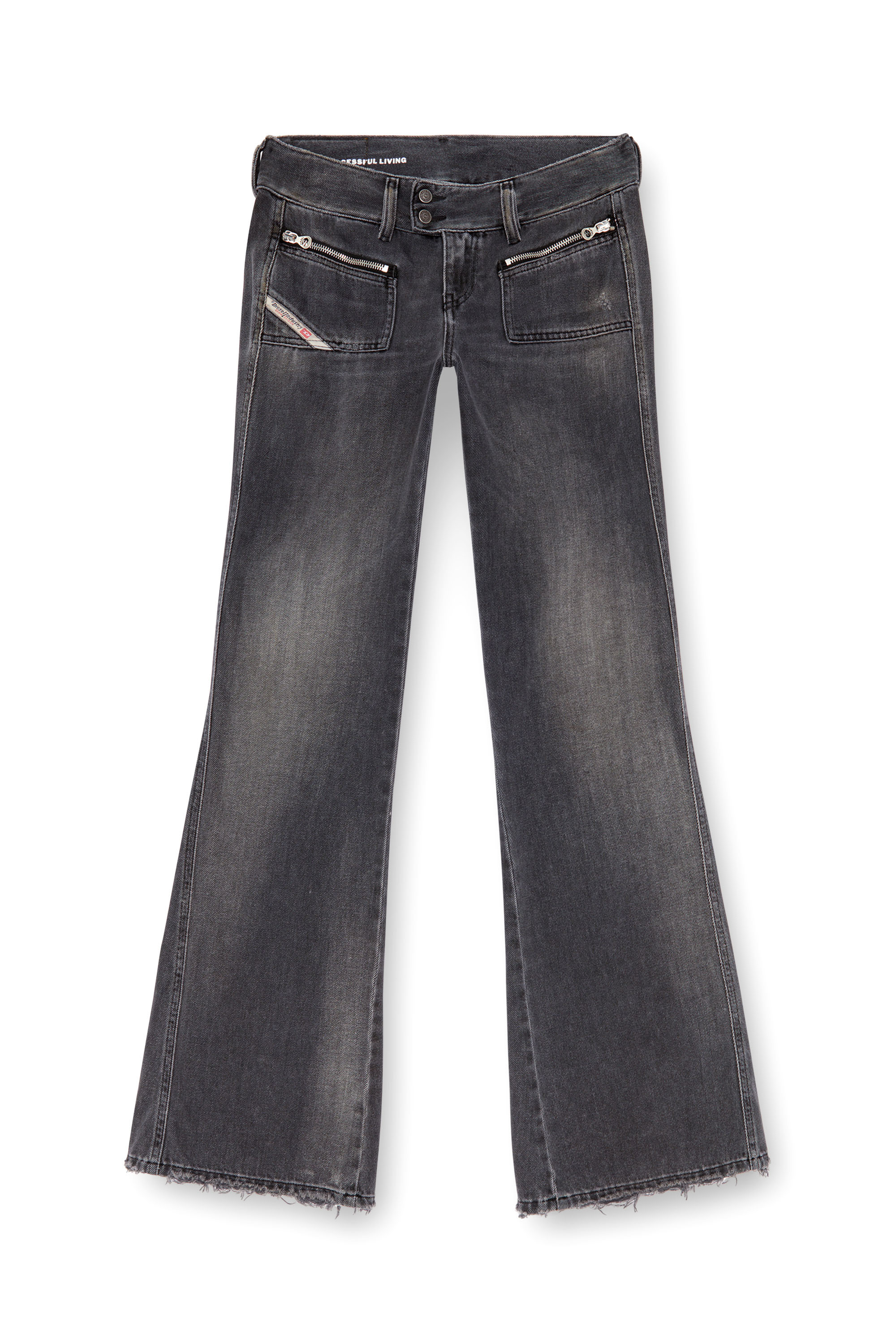 Diesel - Bootcut Jeans D-Hush 09K14 Femme, Noir/Gris foncé - Image 3