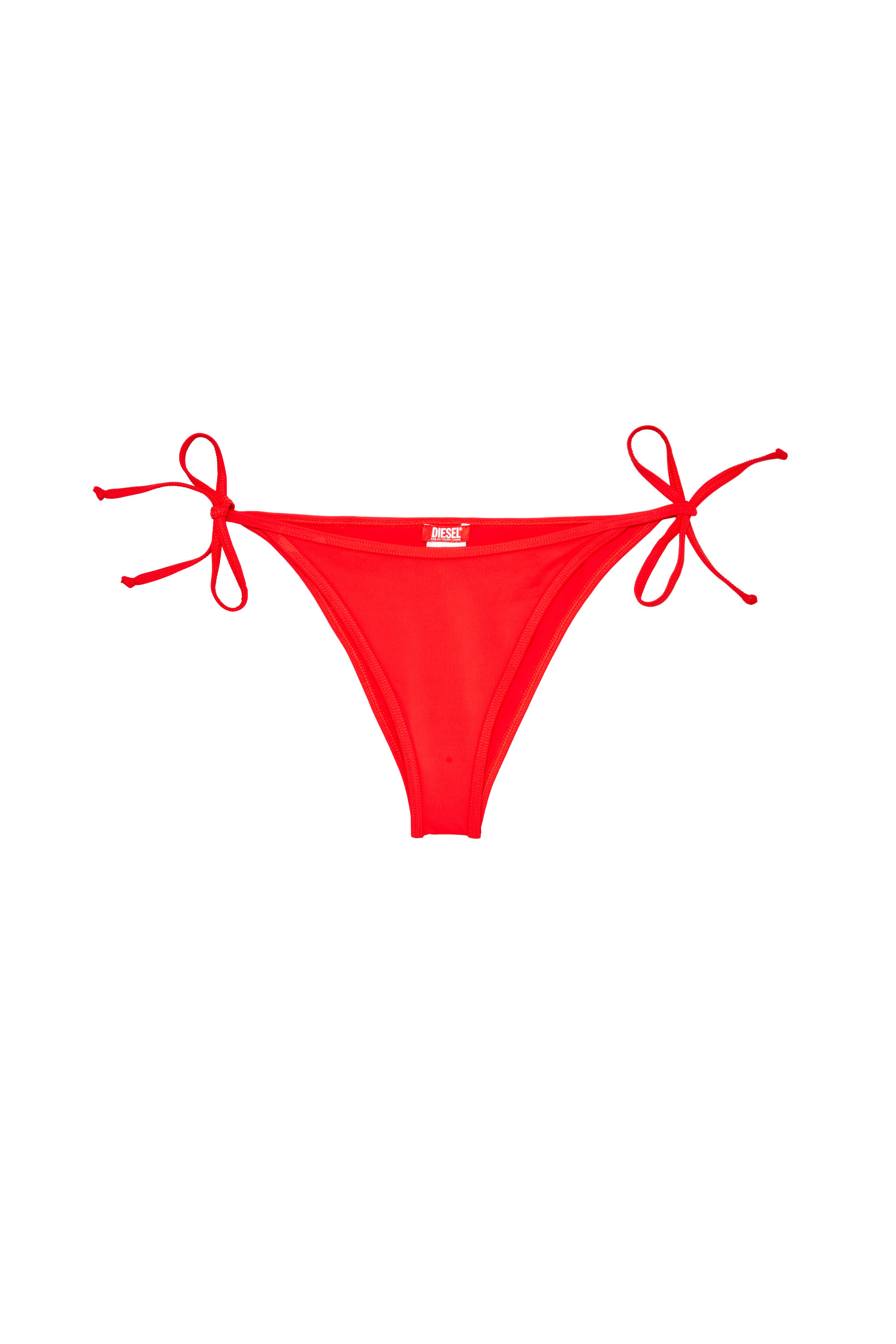 Diesel - BRAZILIAN-D-CORE, Bas de bikini à liens latéraux avec logo à l'arrière Femme in Rouge - 4