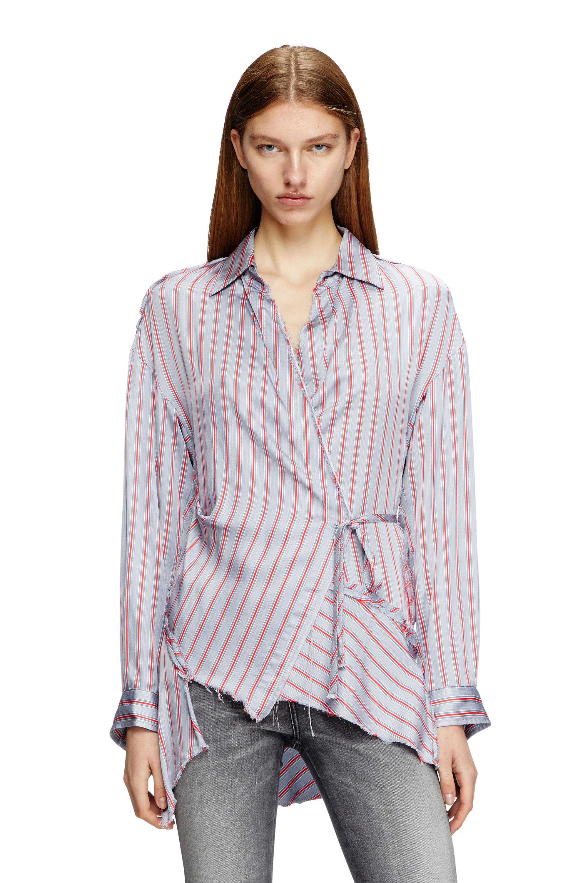 Diesel - C-RAZY, Chemise enveloppante asymétrique Femme in Polychrome - 1