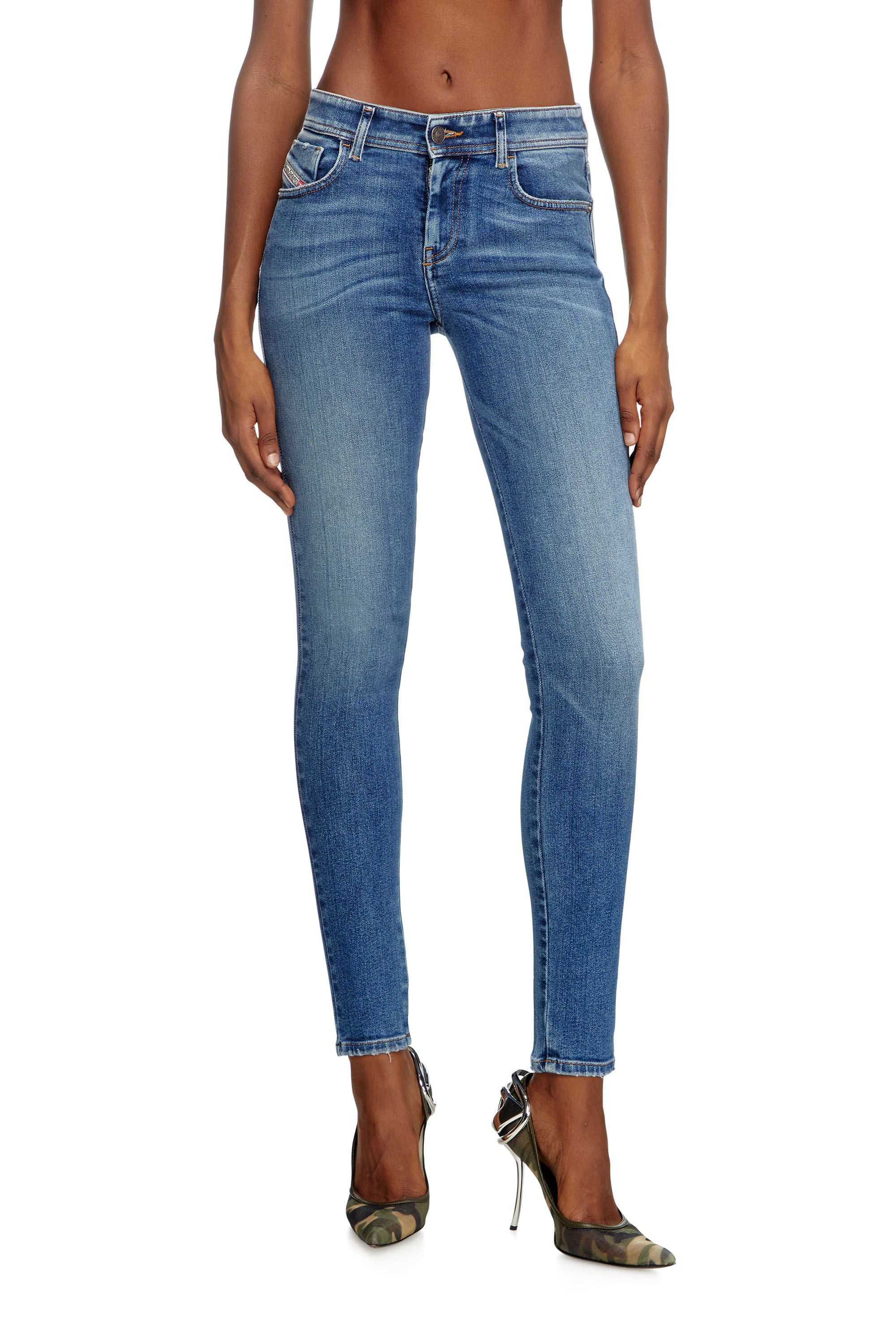 Diesel - Skinny Jeans 2017 Slandy 007Y8 Femme, Bleu moyen - Image 2