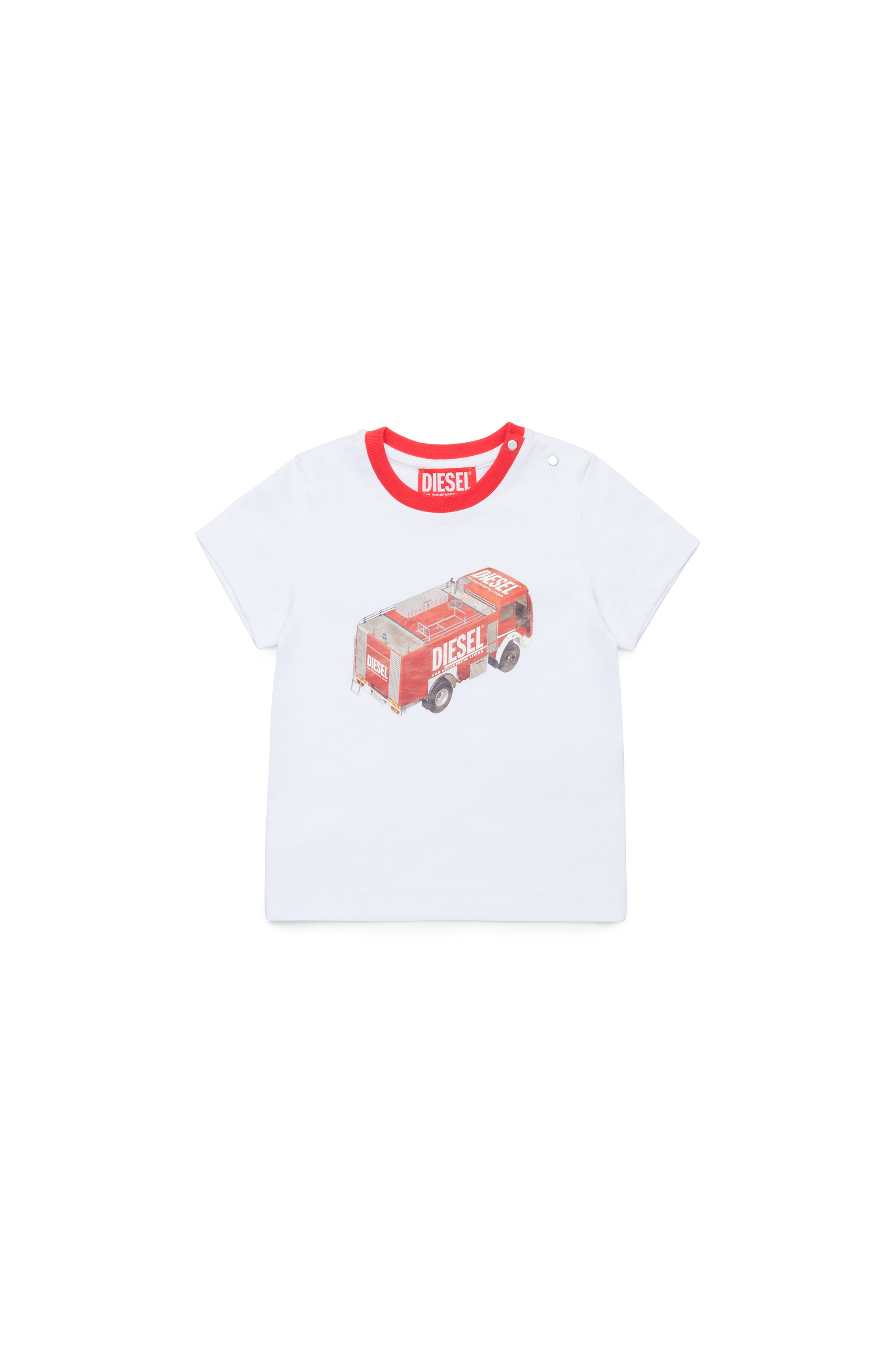 Diesel - MTAB, T-shirt avec imprimé camion de pompiers Homme in Blanc - 1