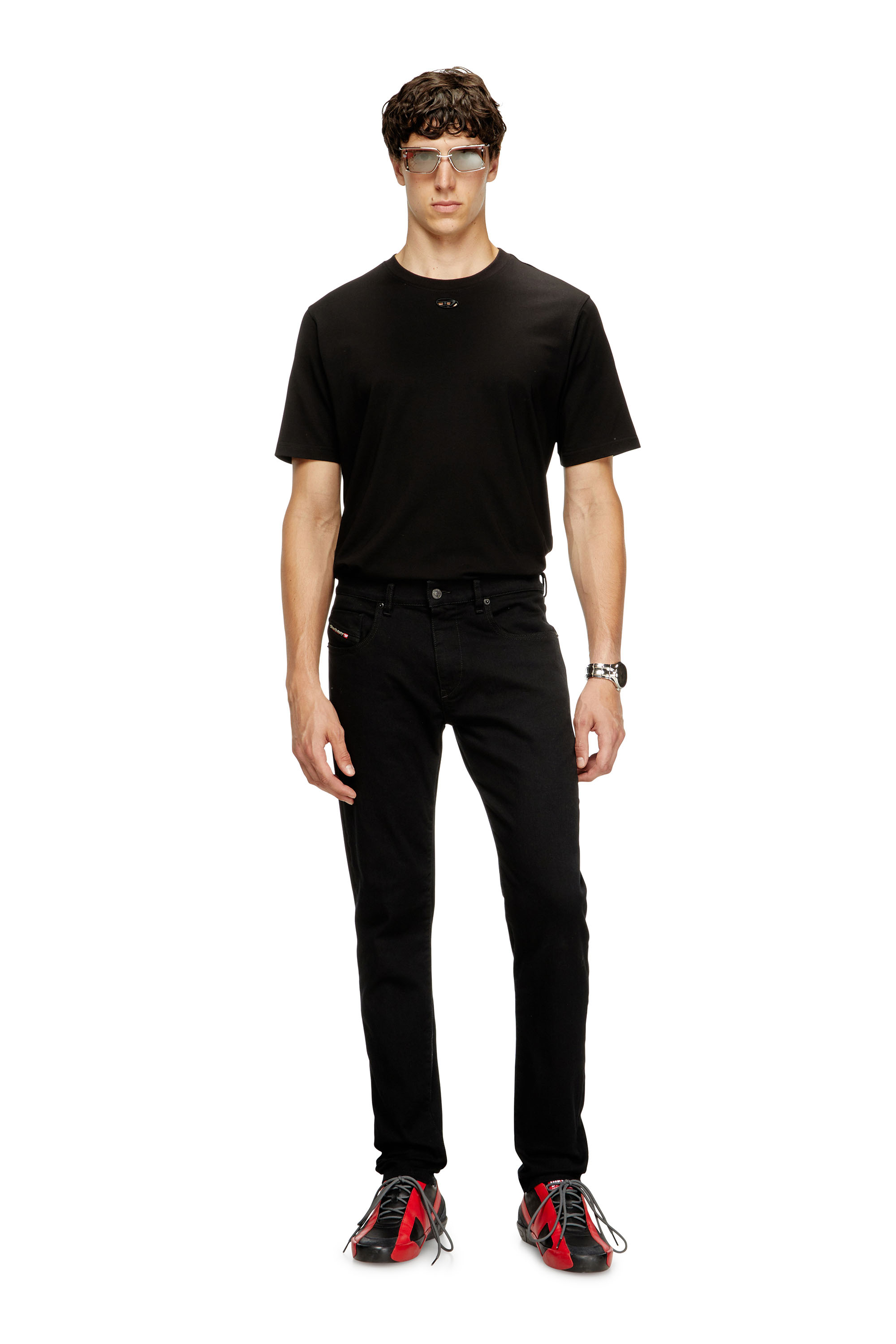 Diesel - Slim Jeans 2019 D-Strukt 069YP Homme, Noir/Gris foncé - Image 2