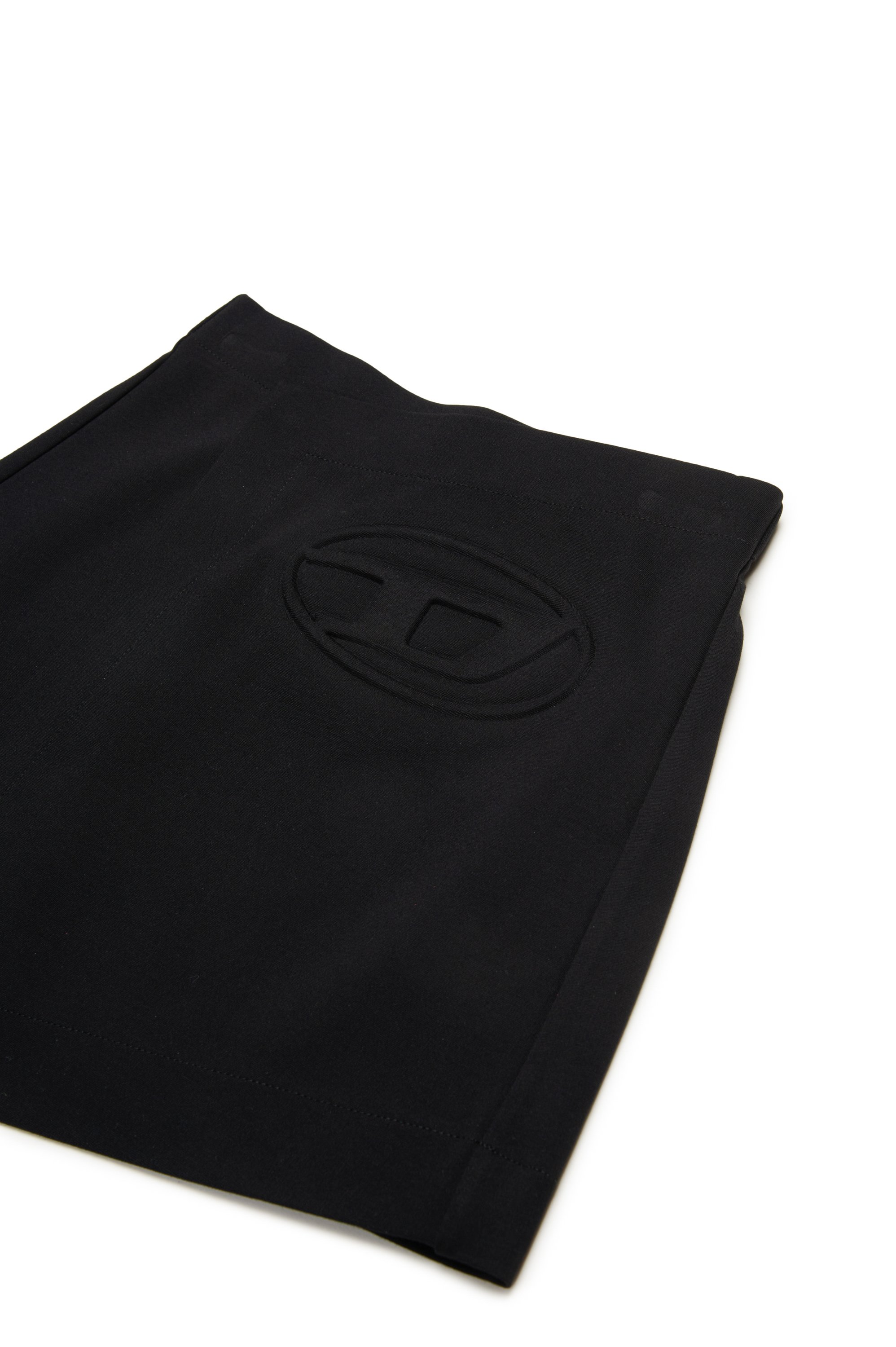 Diesel - GILSY, Mini-jupe enveloppante avec logo Oval D embossé Femme in Noir - 3