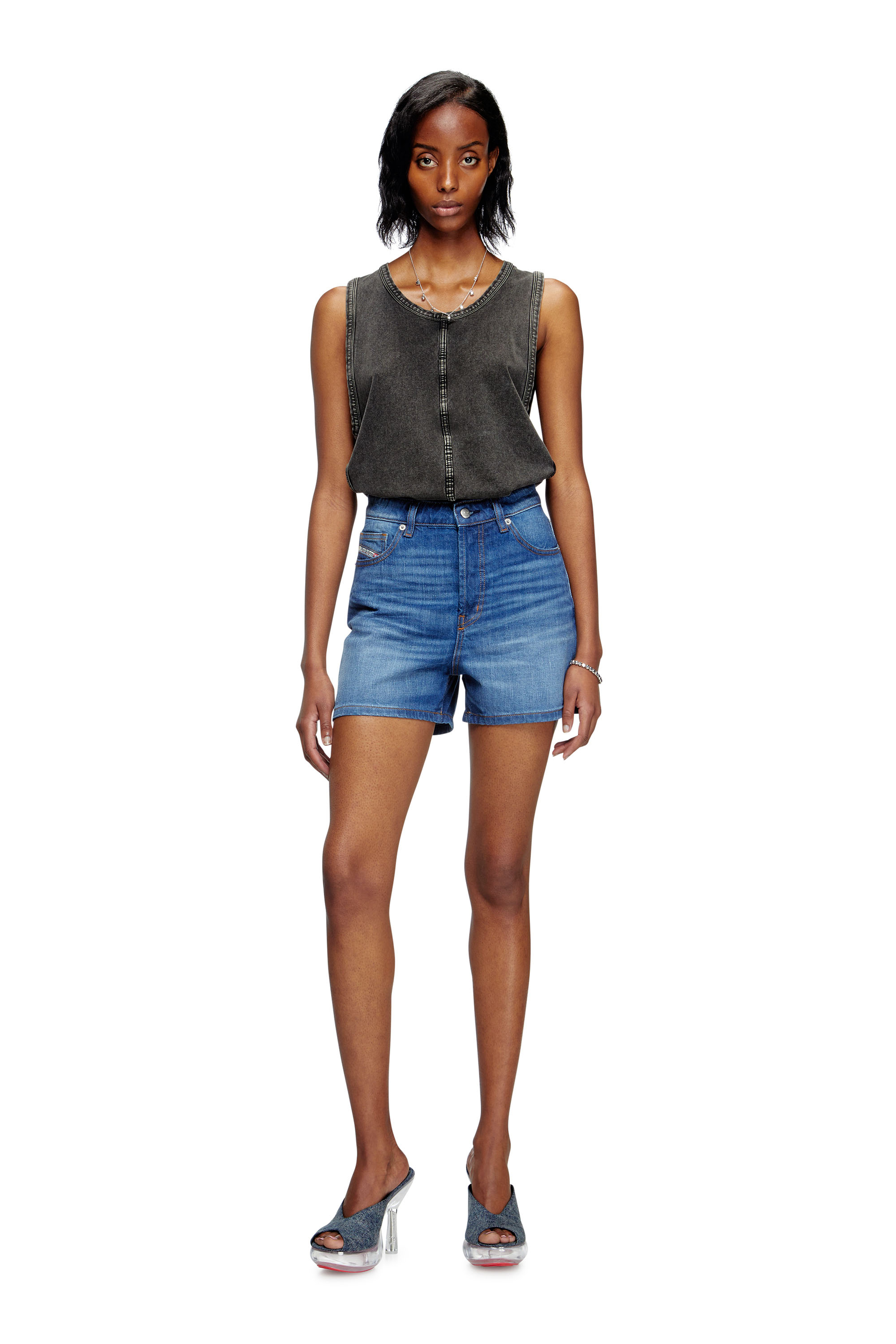 Diesel - DE-JIRO, Short en denim Femme in Bleu - 2