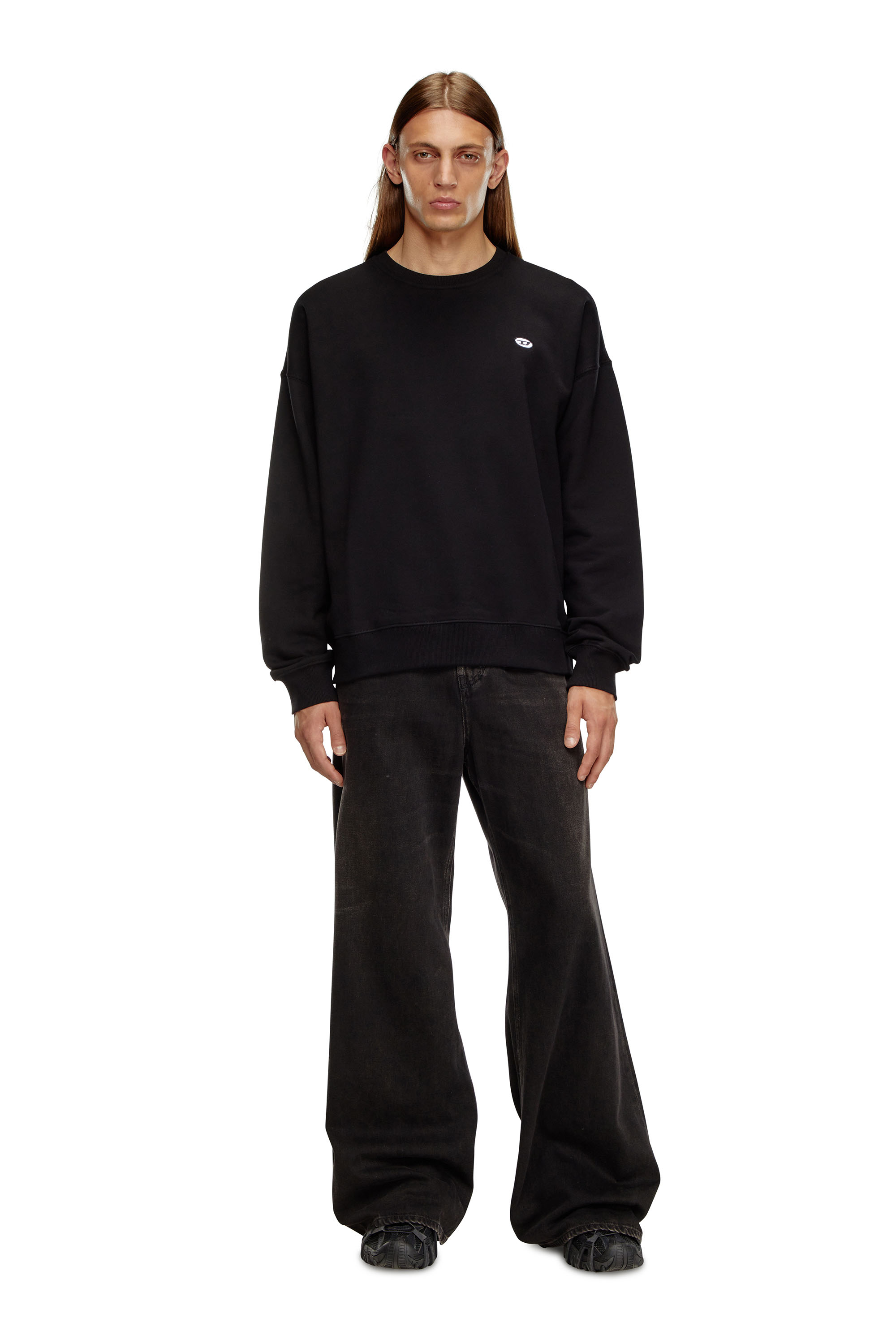 Diesel - S-ROB-DOVAL-PJ, Sweat-shirt avec empiècement oval D Homme in Noir - 2