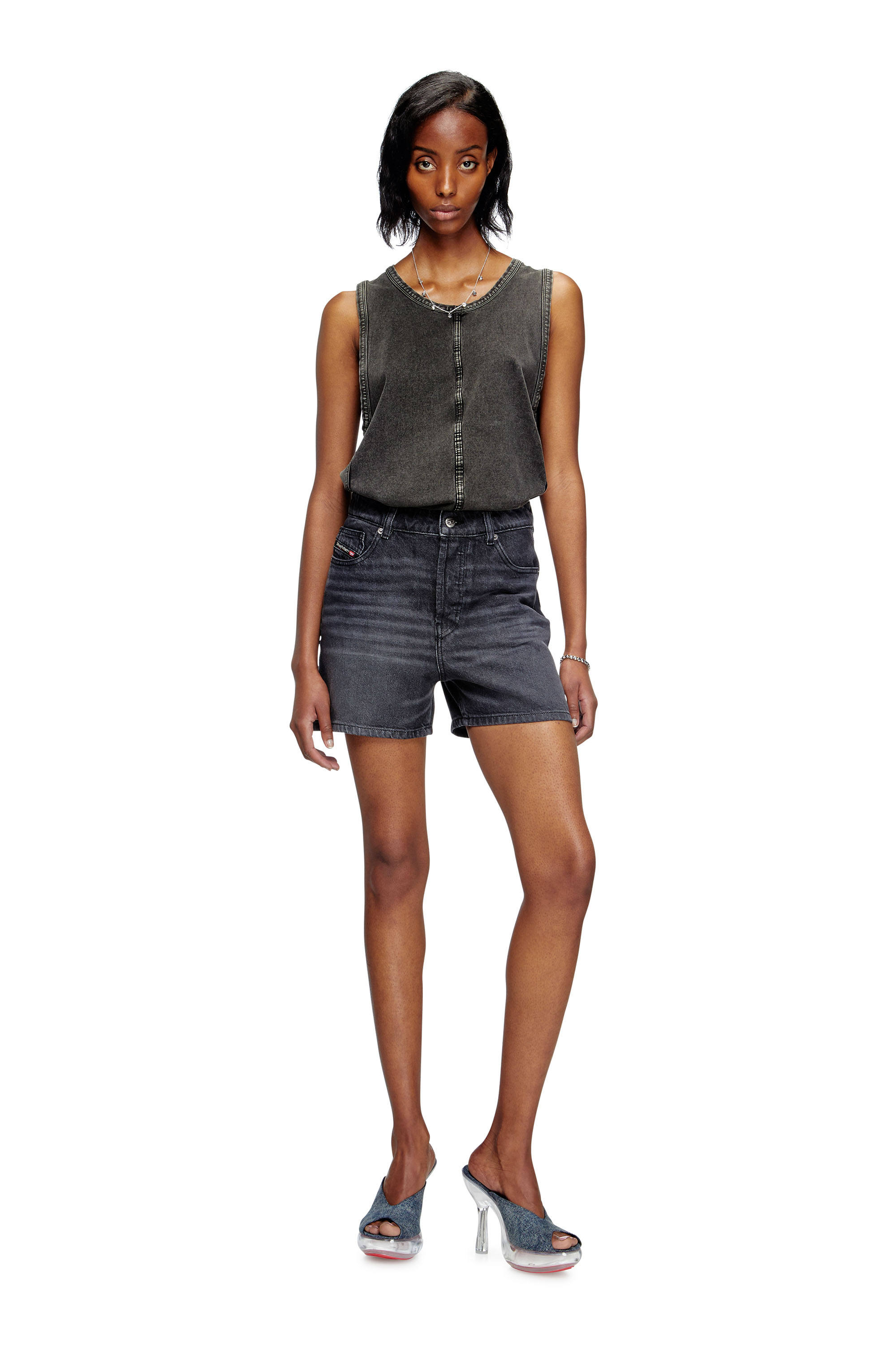 Diesel - DE-JIRO, Short en denim Femme in Noir - 2