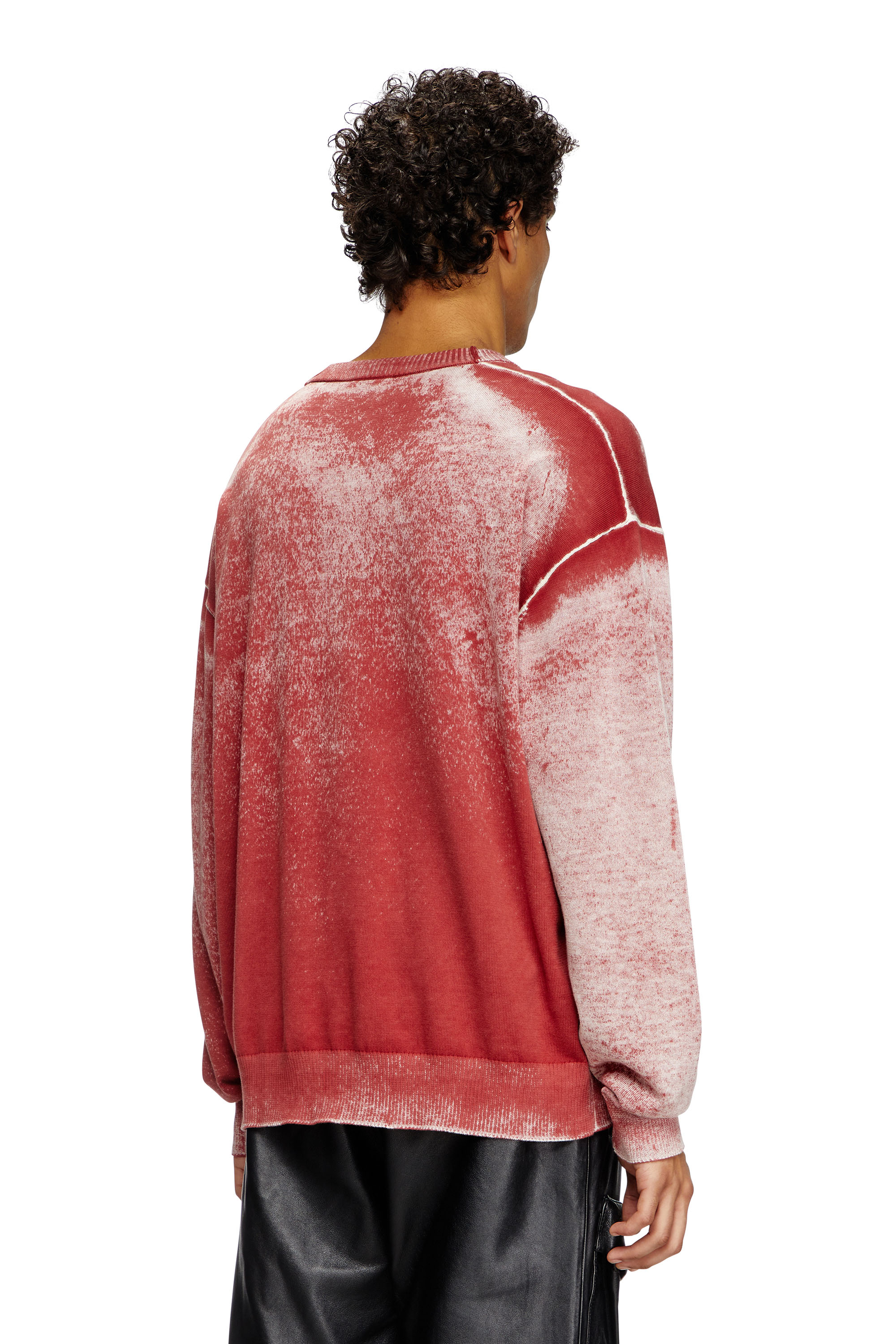 Diesel - K-BELEZ, Pull à logo imprimé inversé Homme in Rouge - 4