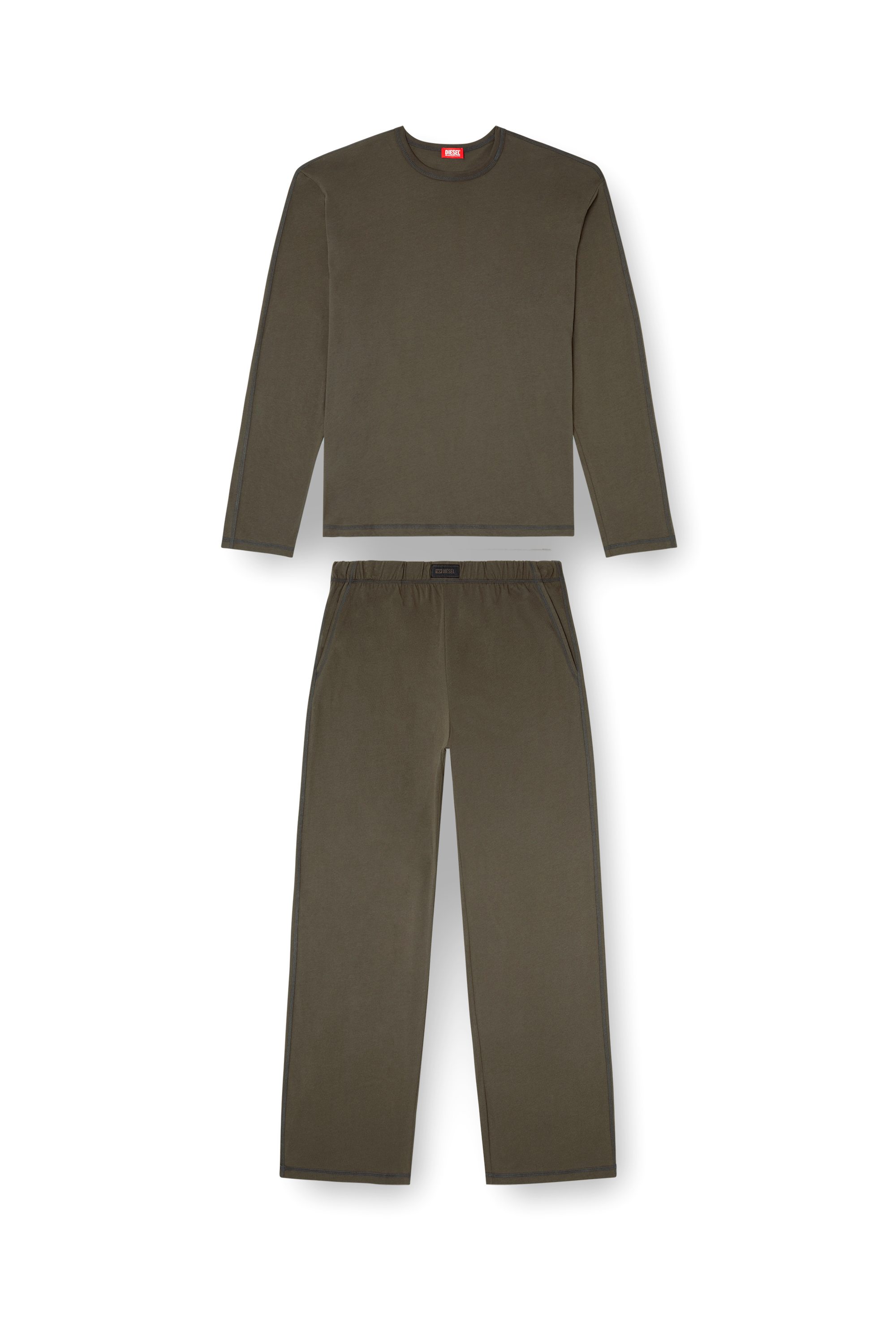 Diesel - SET-ADRIAN-UTLT, Pyjama en jersey de coton Homme in Marron - 4
