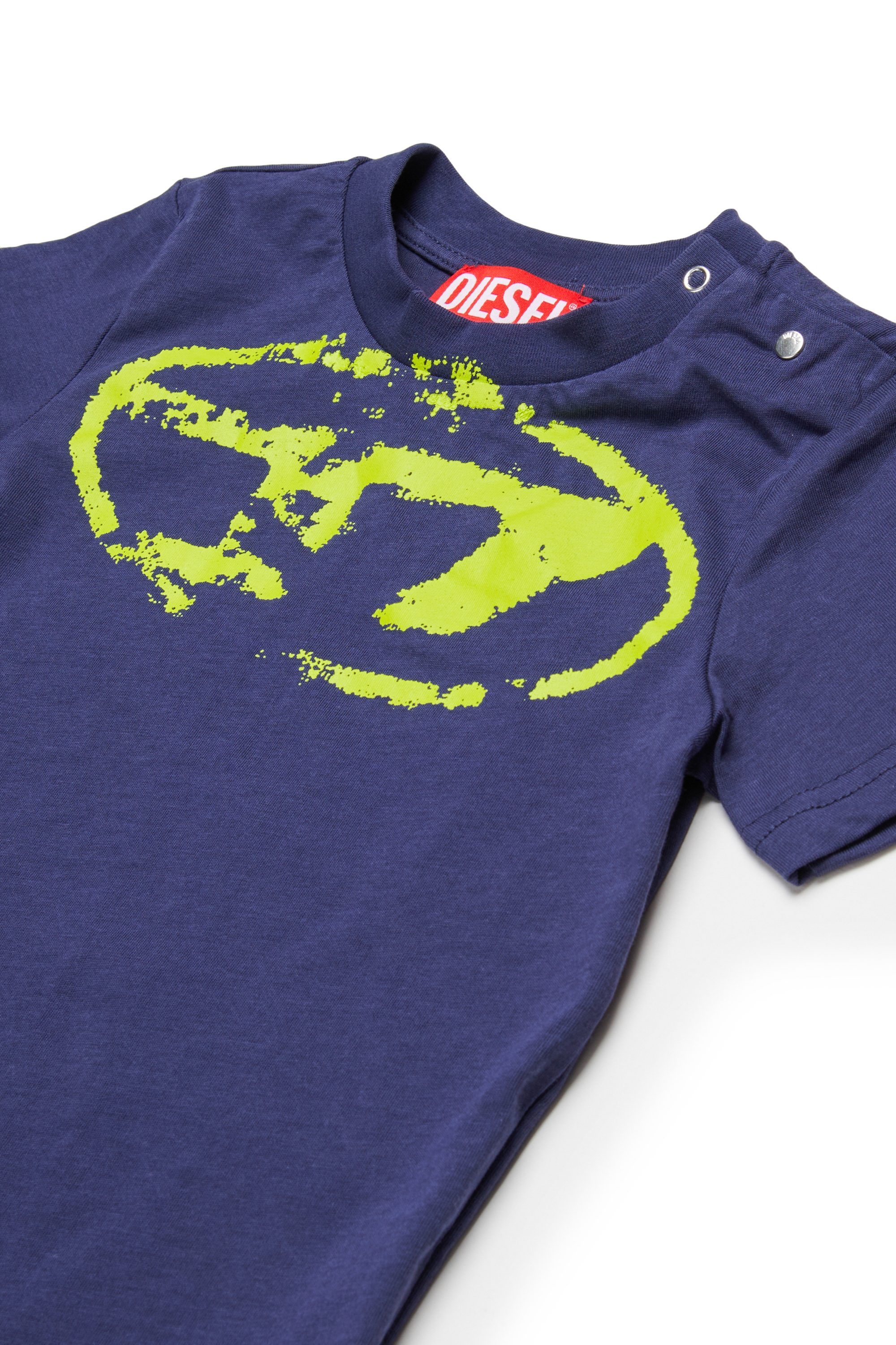 Diesel - TBOXTN14B, T-shirt avec logo Oval D effet vieilli Mixte in Bleu - 3