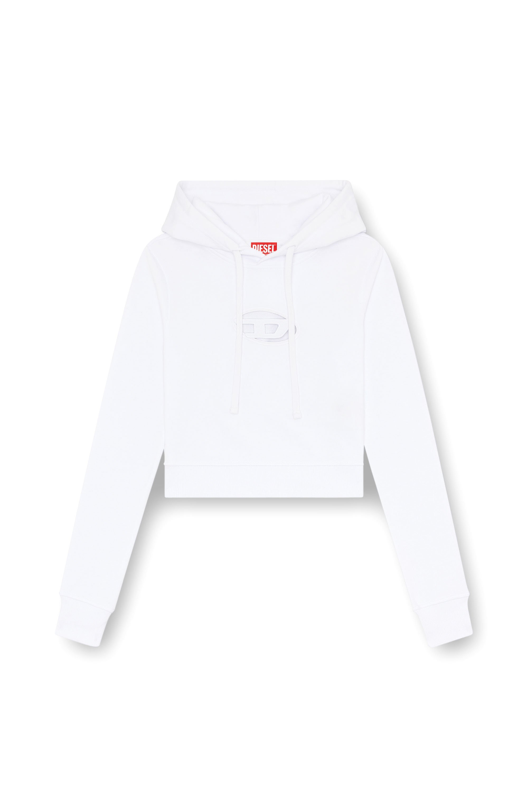 Diesel - F-SLIMMY-HOOD-OD, Sweat-shirt à capuche avec cut-out Oval D Femme in Blanc - 3