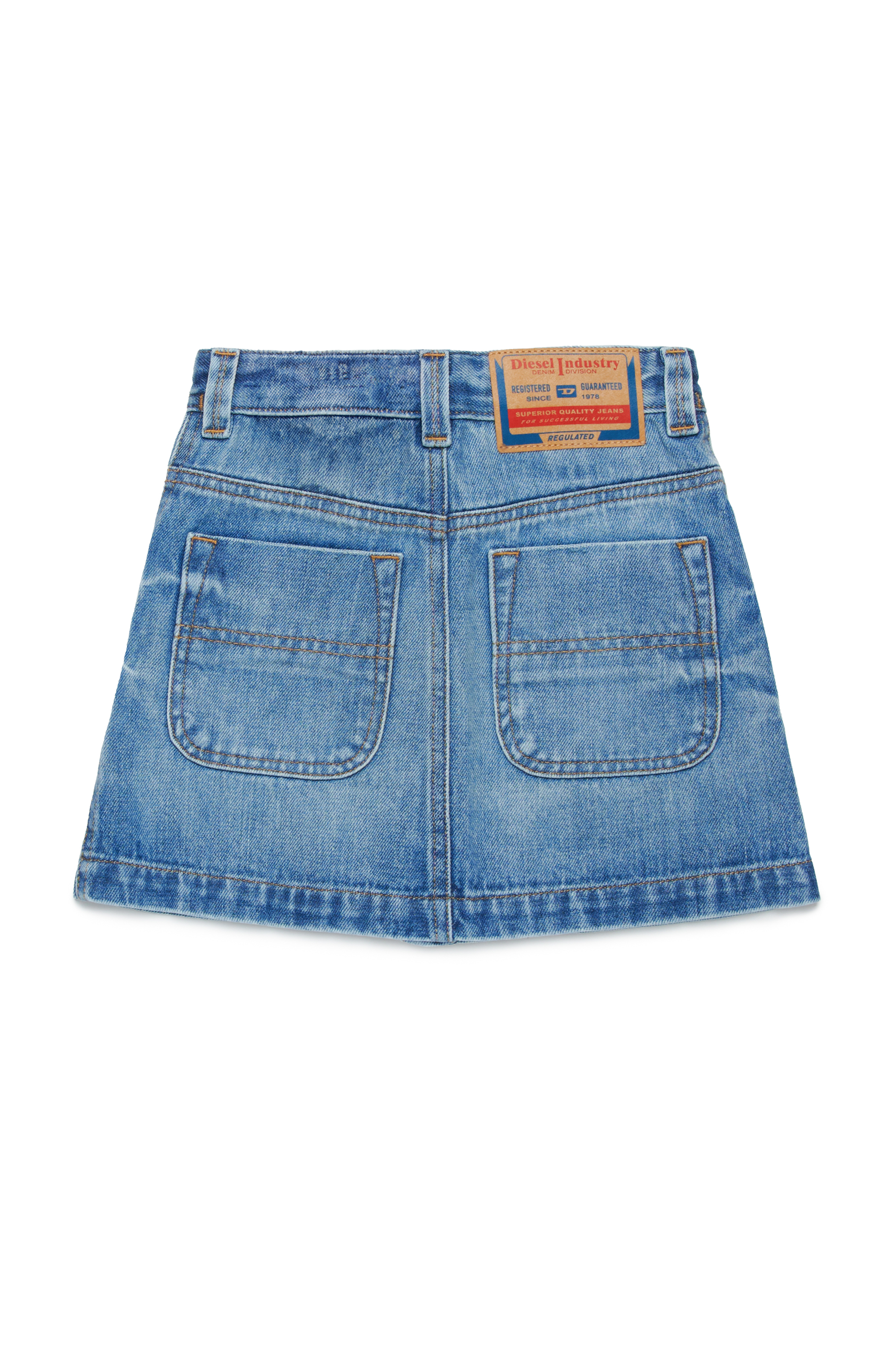 Diesel - GEALBUS, Mini-jupe en denim boutonnée sur le devant Femme in Bleu - 2