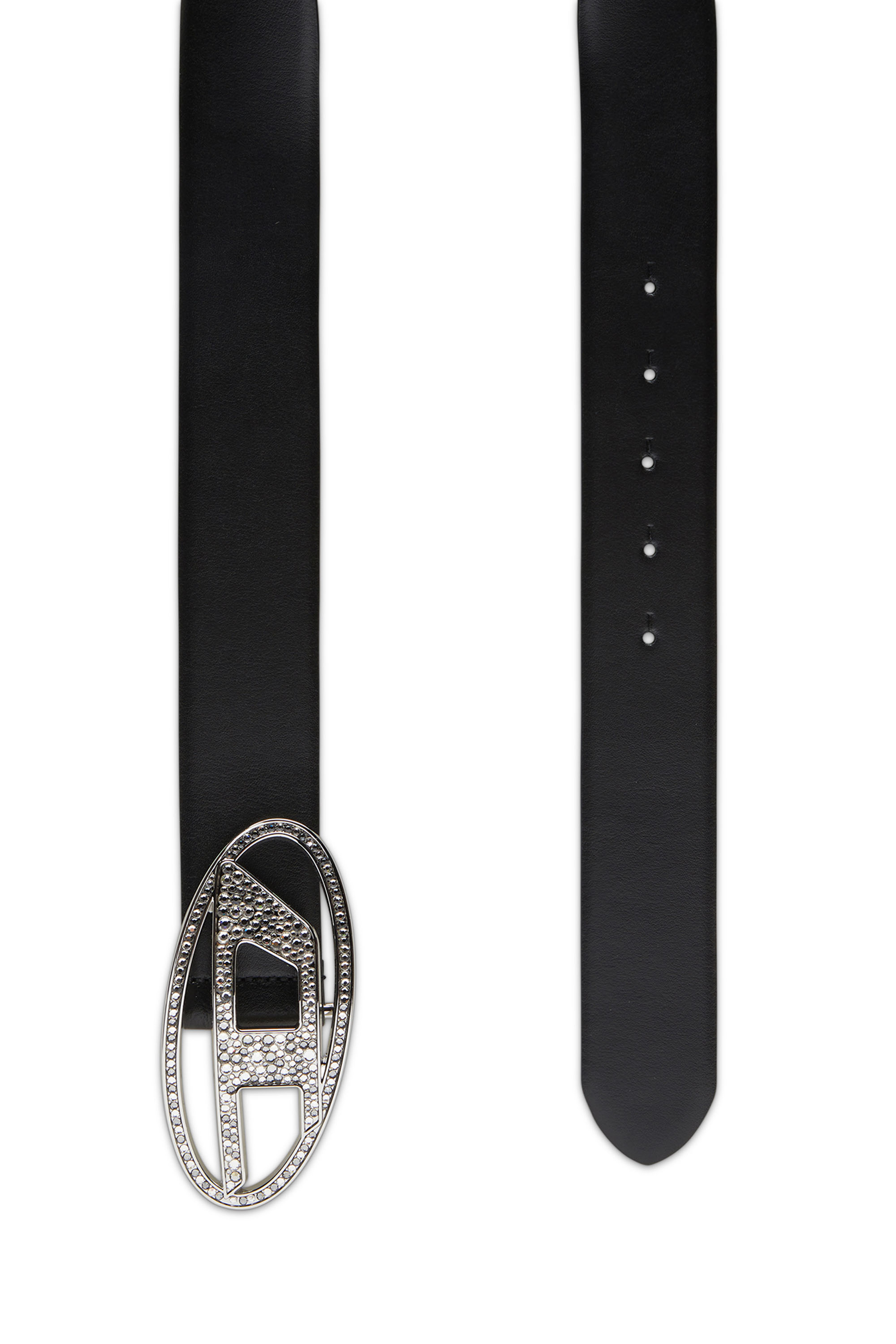Diesel - B-1DR STRASS, Ceinture en cuir avec boucle en cristal Femme in Noir - 2