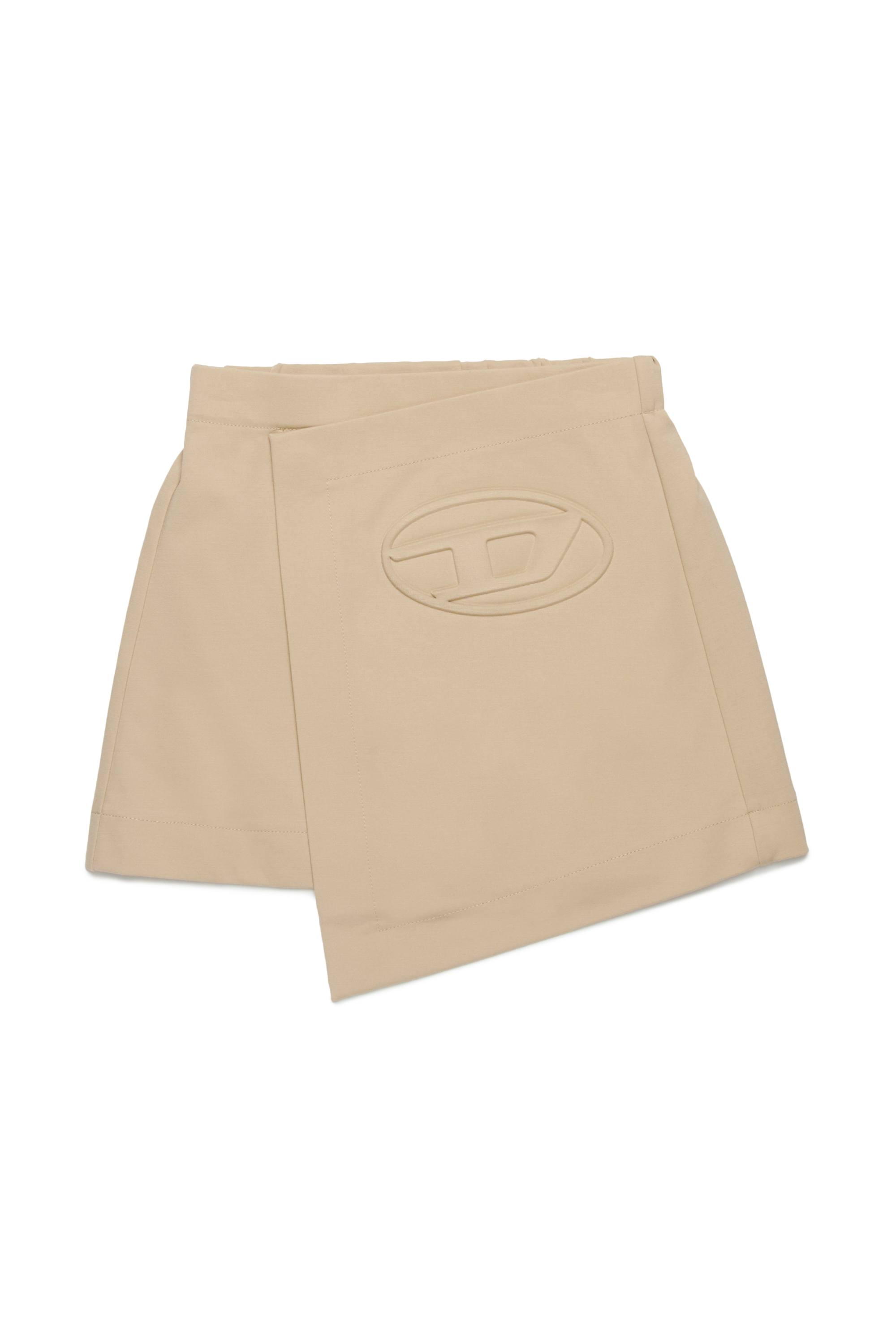 Diesel - GILSY, Mini-jupe enveloppante avec logo Oval D embossé Femme in Marron - 1