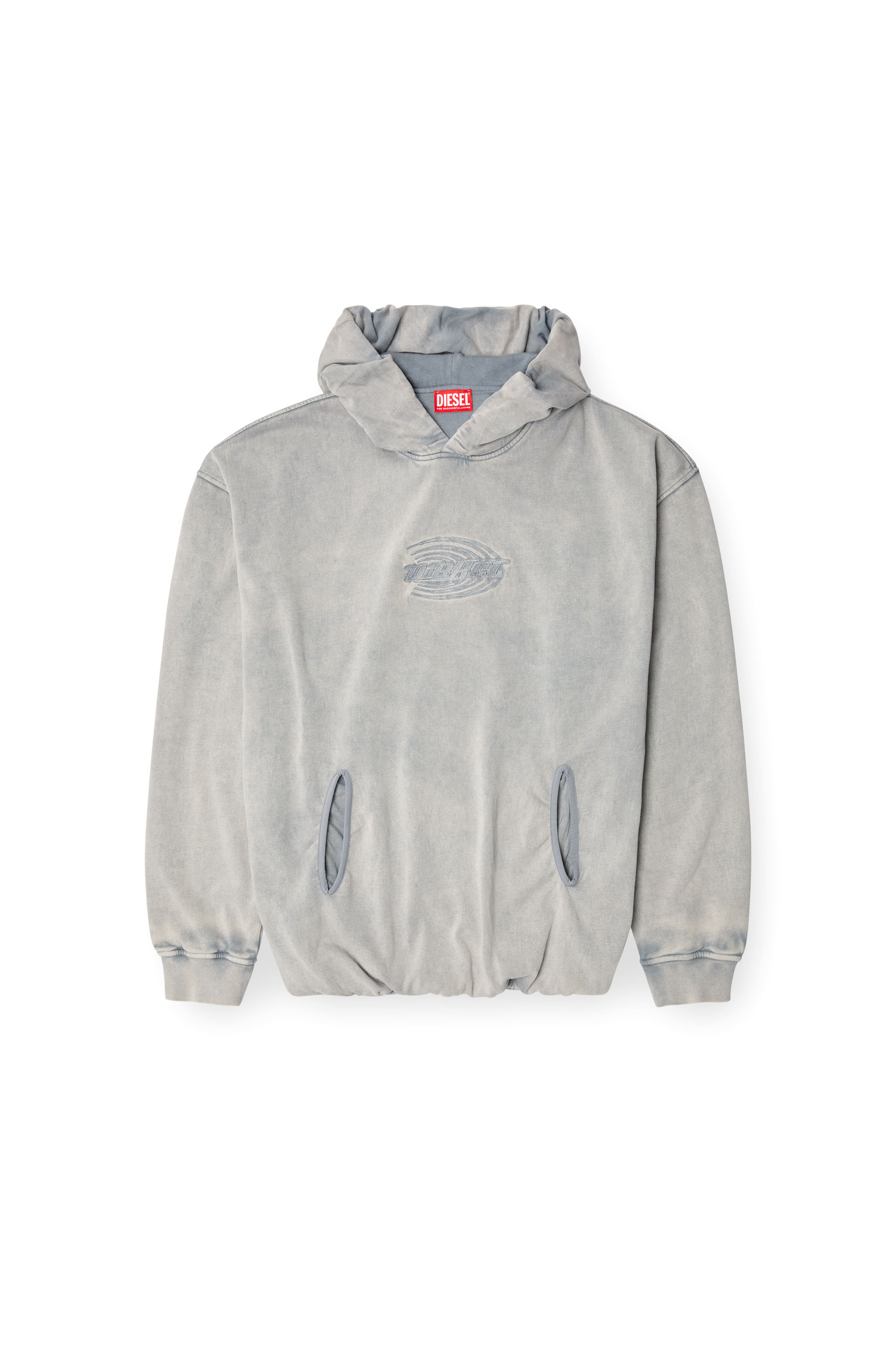 Diesel - S-BOXSTIC-HOOD, Sweat-shirt à capuche froncé et délavé à l'acide Mixte in Bleu - 4