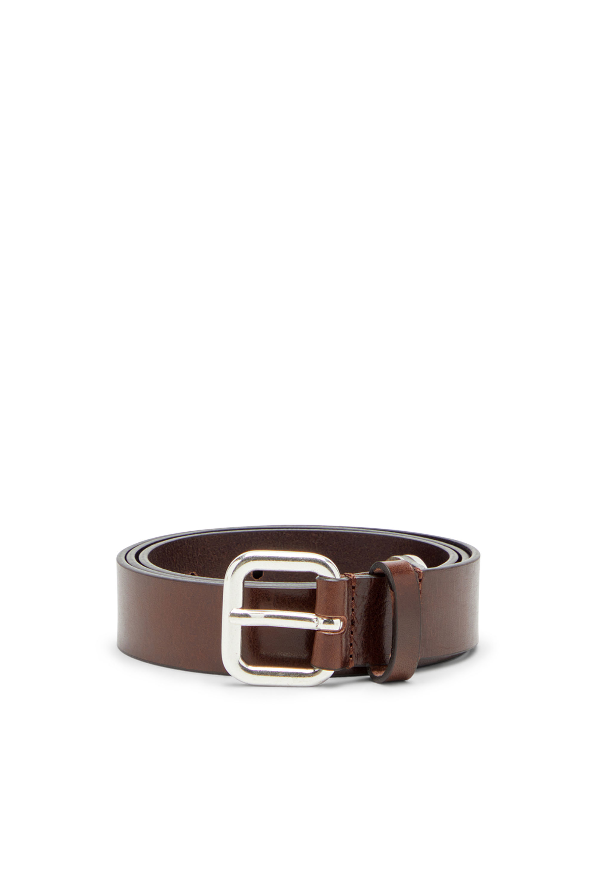 Diesel - B-INLAY, Ceinture en cuir avec logo oval D Mixte in Marron - 2