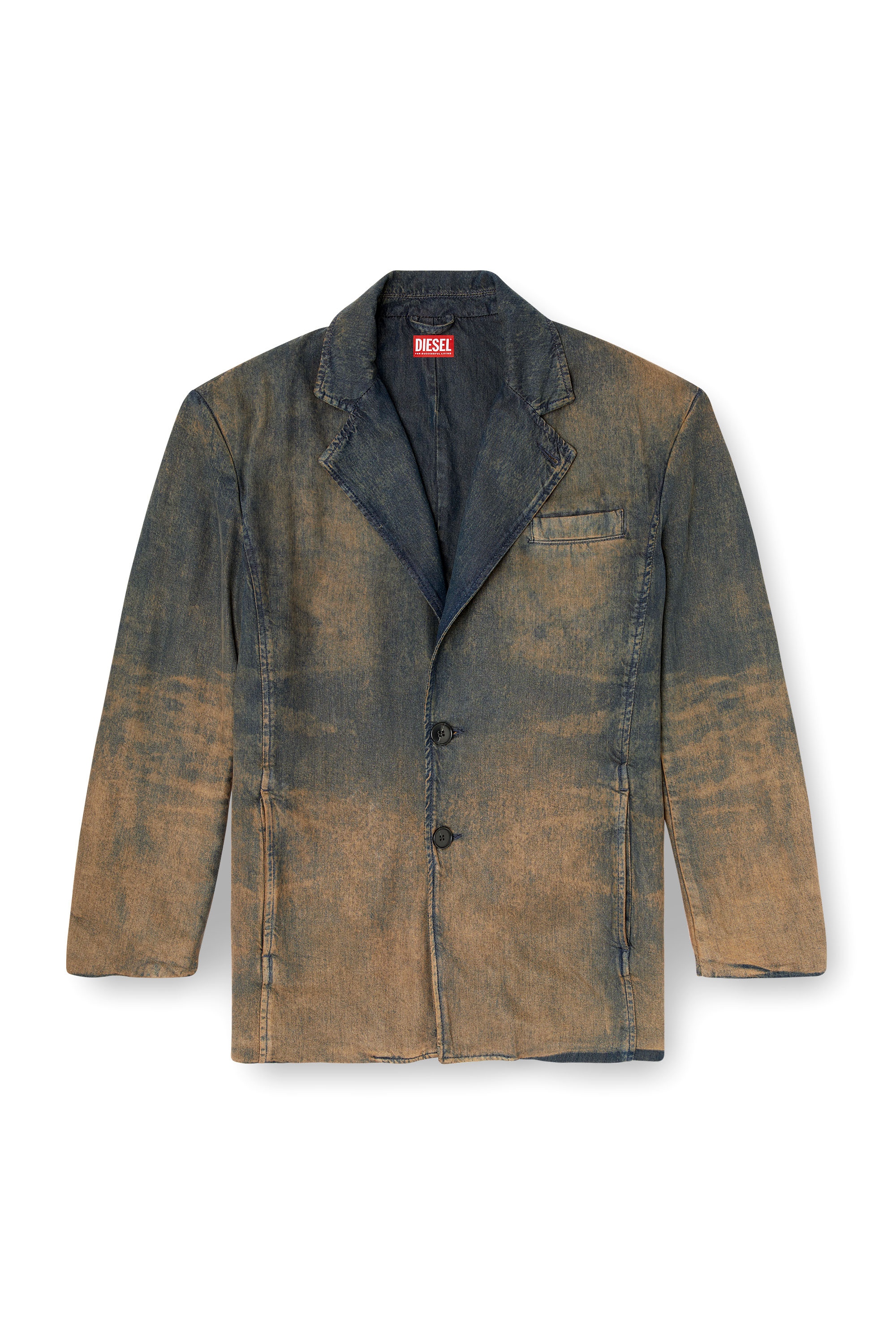 Diesel - D-REG-S, Blazer en denim fluide nuancé Mixte in Bleu - 3