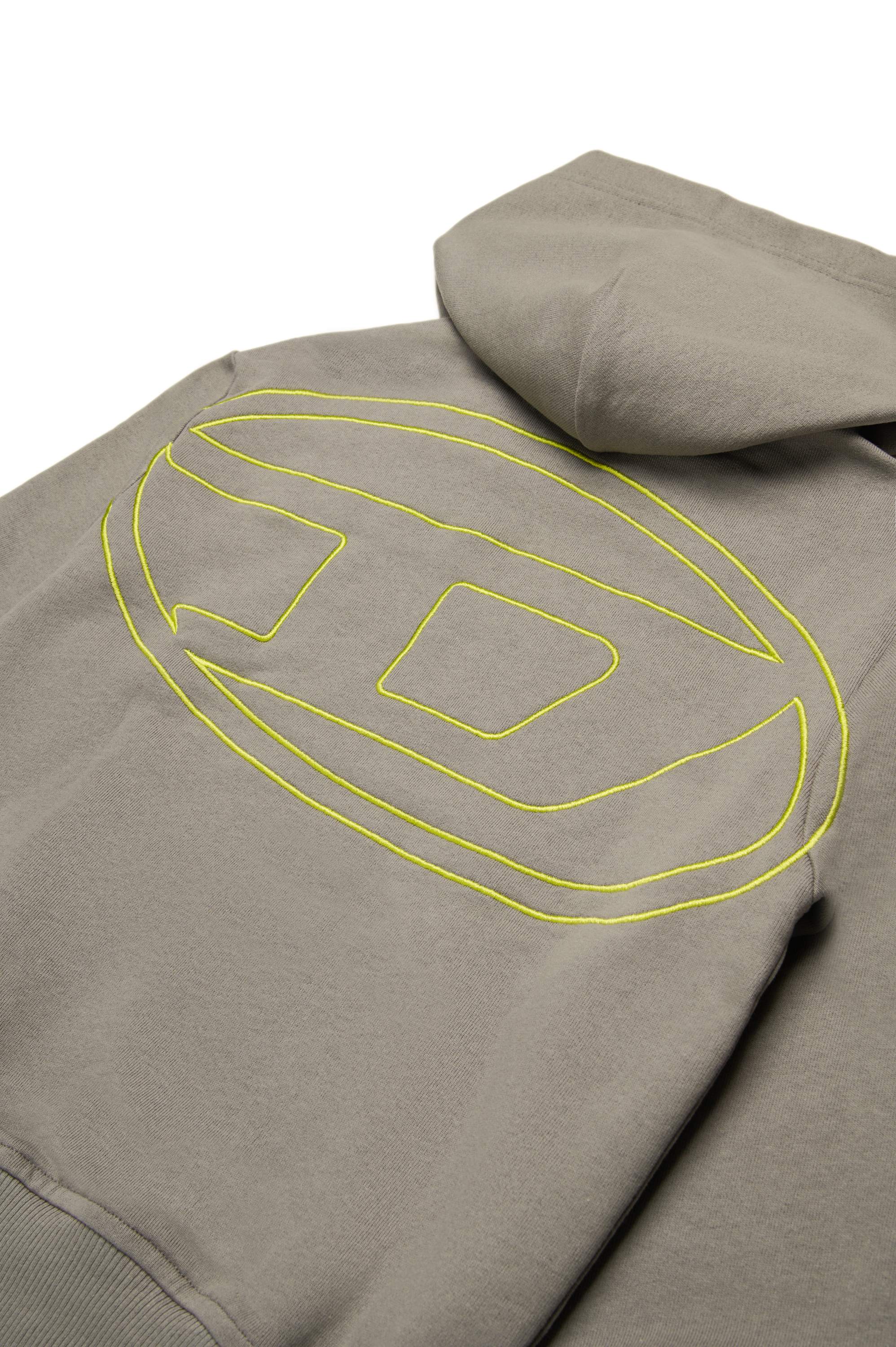 Diesel - SMACSHOODMEGOVALD OVER, Sweat-shirt à capuche avec mega broderie Oval D Homme in Gris - 4