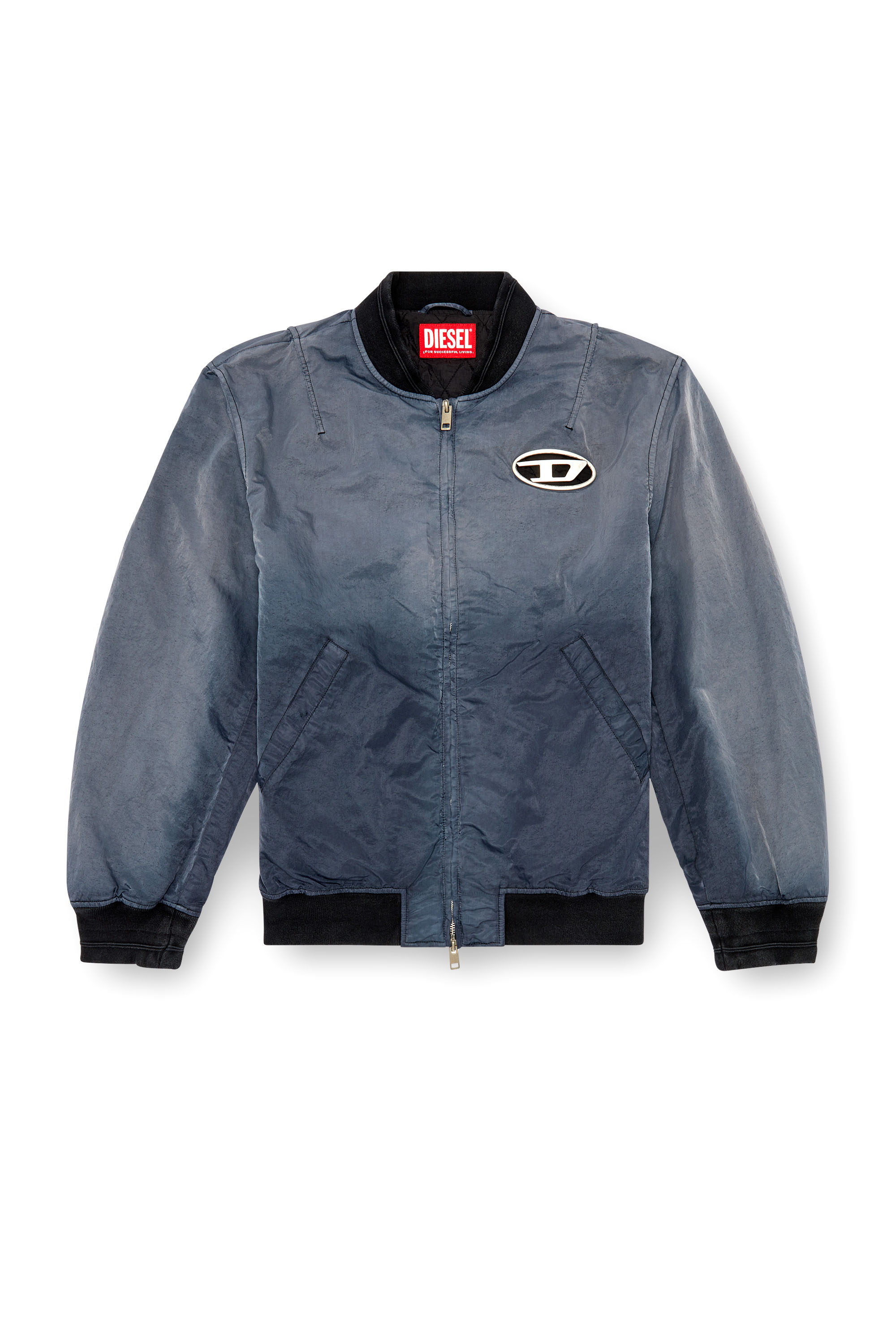 Diesel - J-KEPES, Veste bomber matelassée avec effet dégradé Homme in Gris - 3