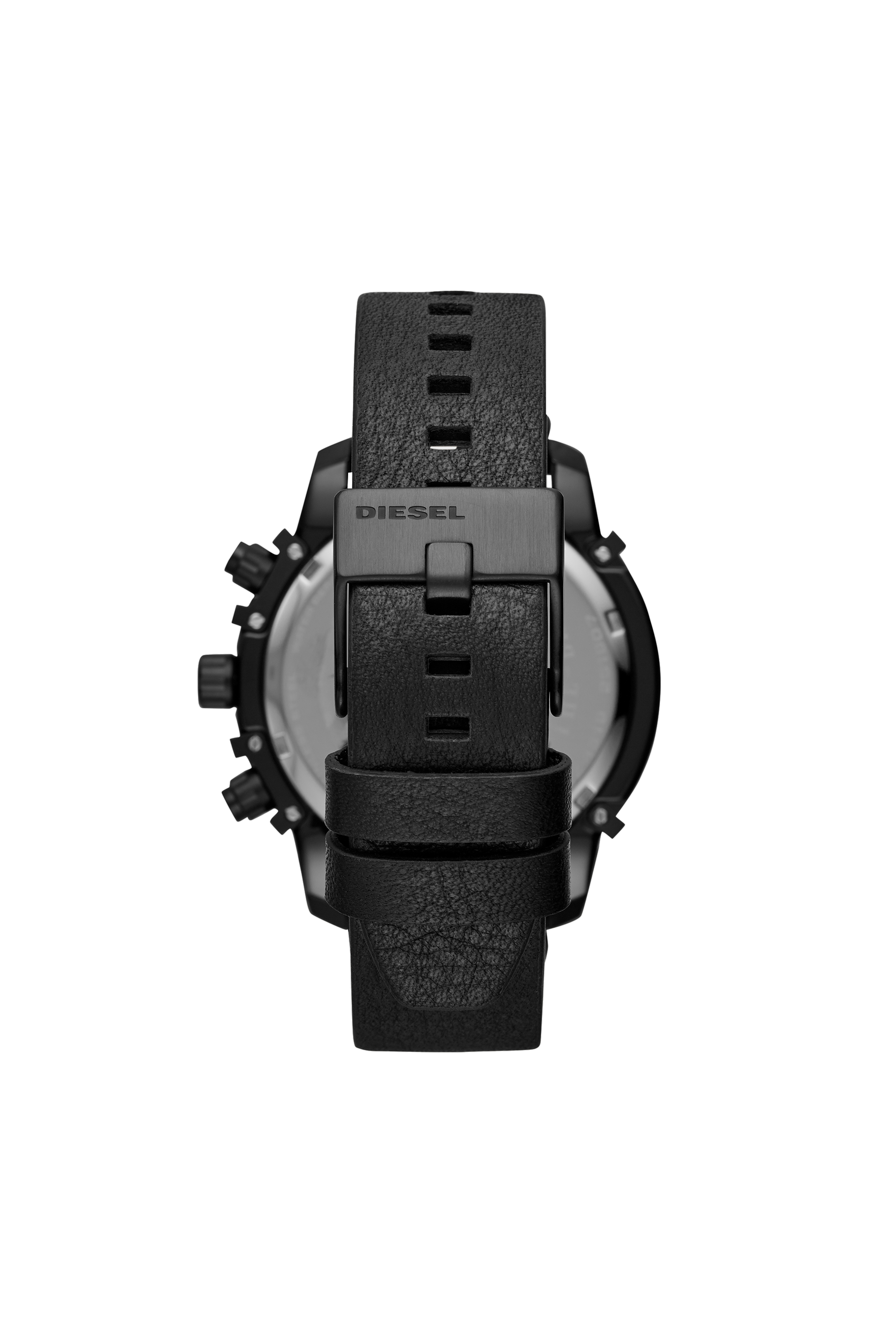 Diesel - DZ4519, Montre chronographe Griffed en cuir noir Homme in Noir - 2