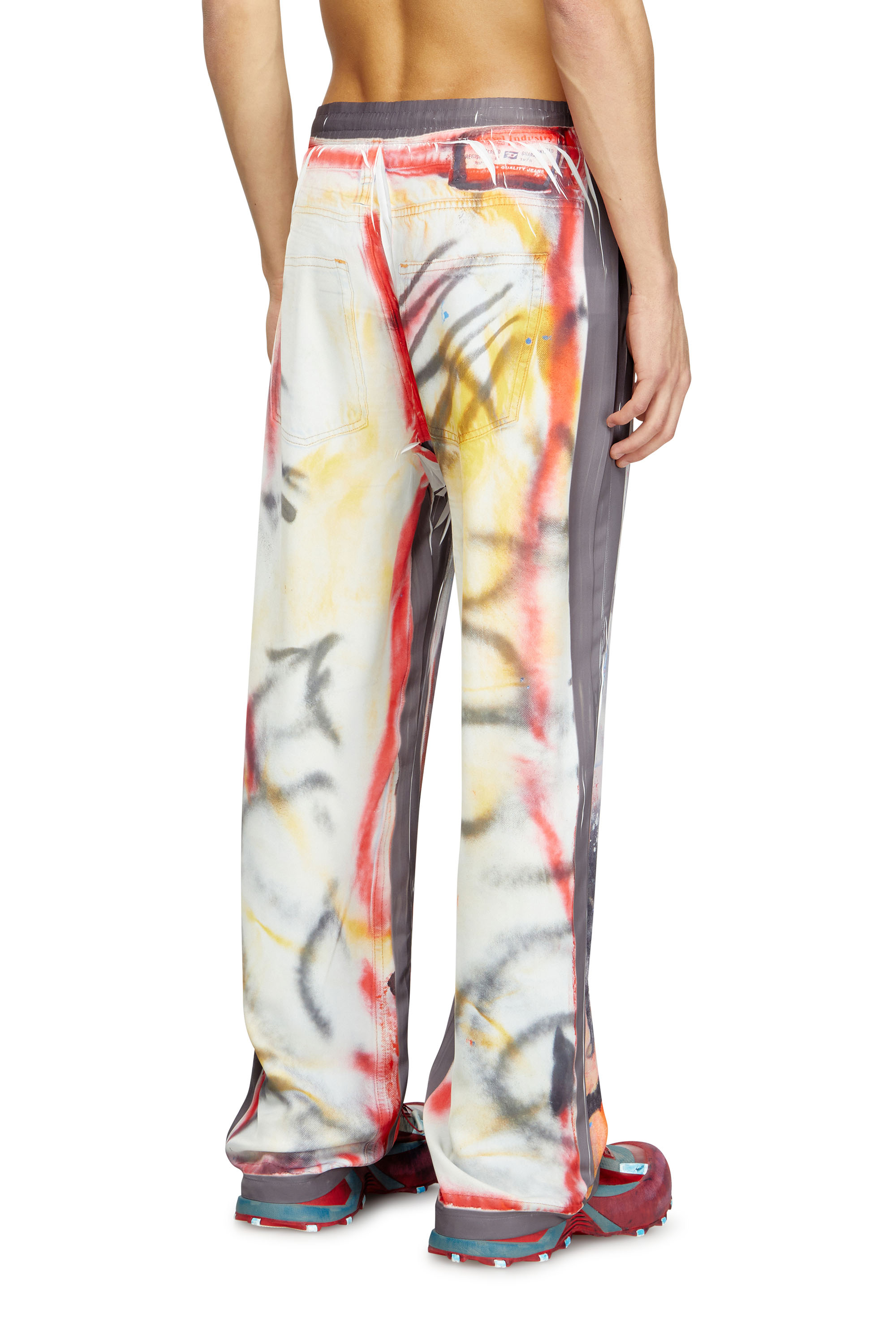 Diesel - P-AFTER-GRAFFITI-USA, Pantalon avec fit relaxed et imprimé graffiti Mixte in Gris - 4