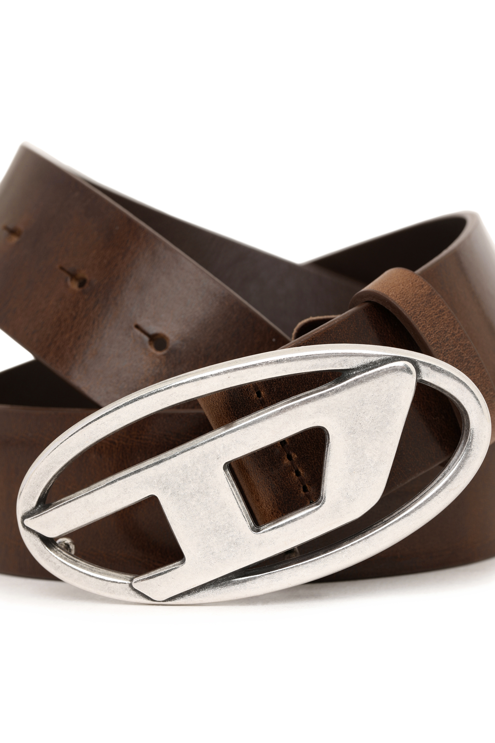 Diesel - B-1DR, Ceinture en cuir avec boucle D Homme in Marron - 3