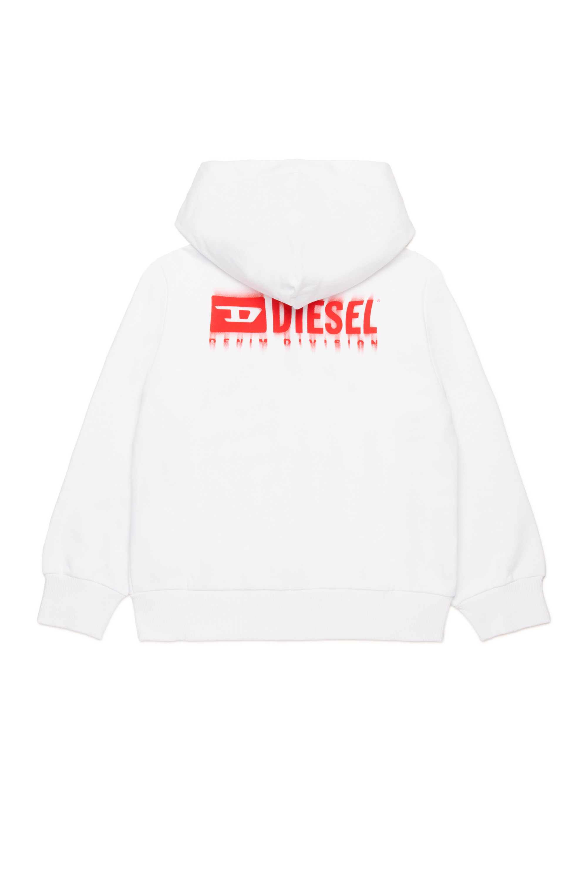 Diesel - SVOUGZIP OVER, Sweat-shirt à capuche zippé avec logo taché Homme in Blanc - 2