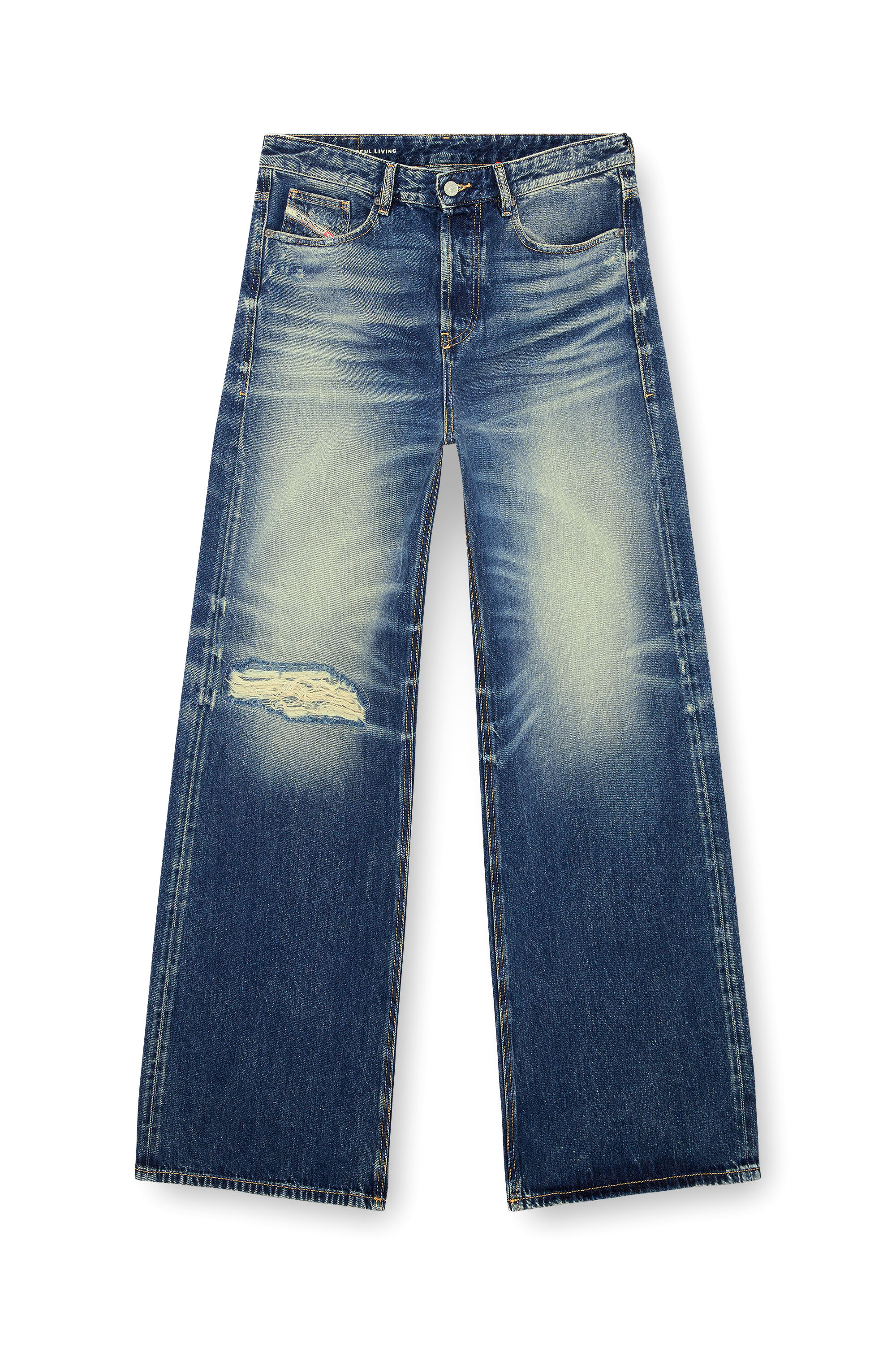 Diesel - Relaxed Jeans D-Rise 09J95 Homme, Bleu Foncé - Image 3