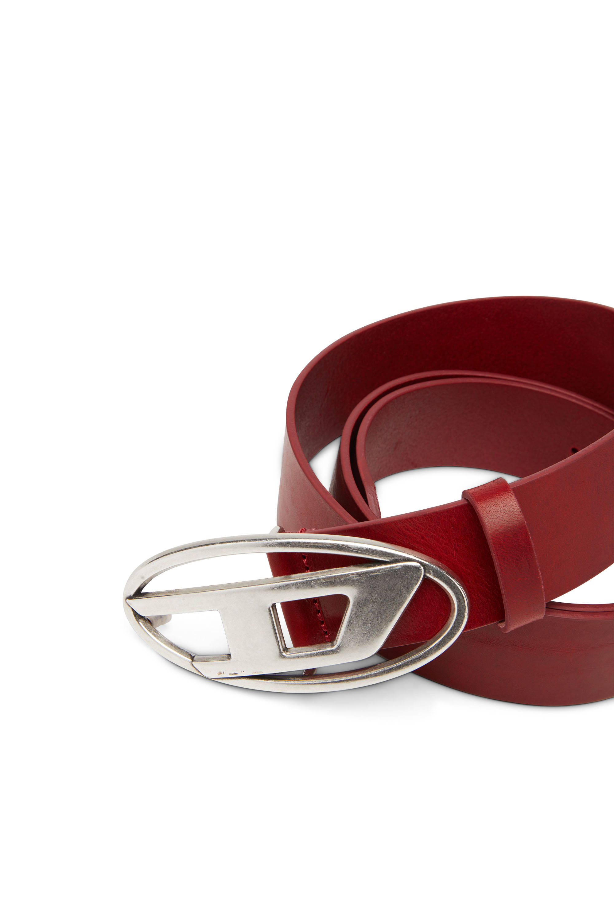 Diesel - B-1DR, Ceinture en cuir avec boucle D Homme in Rouge - 2