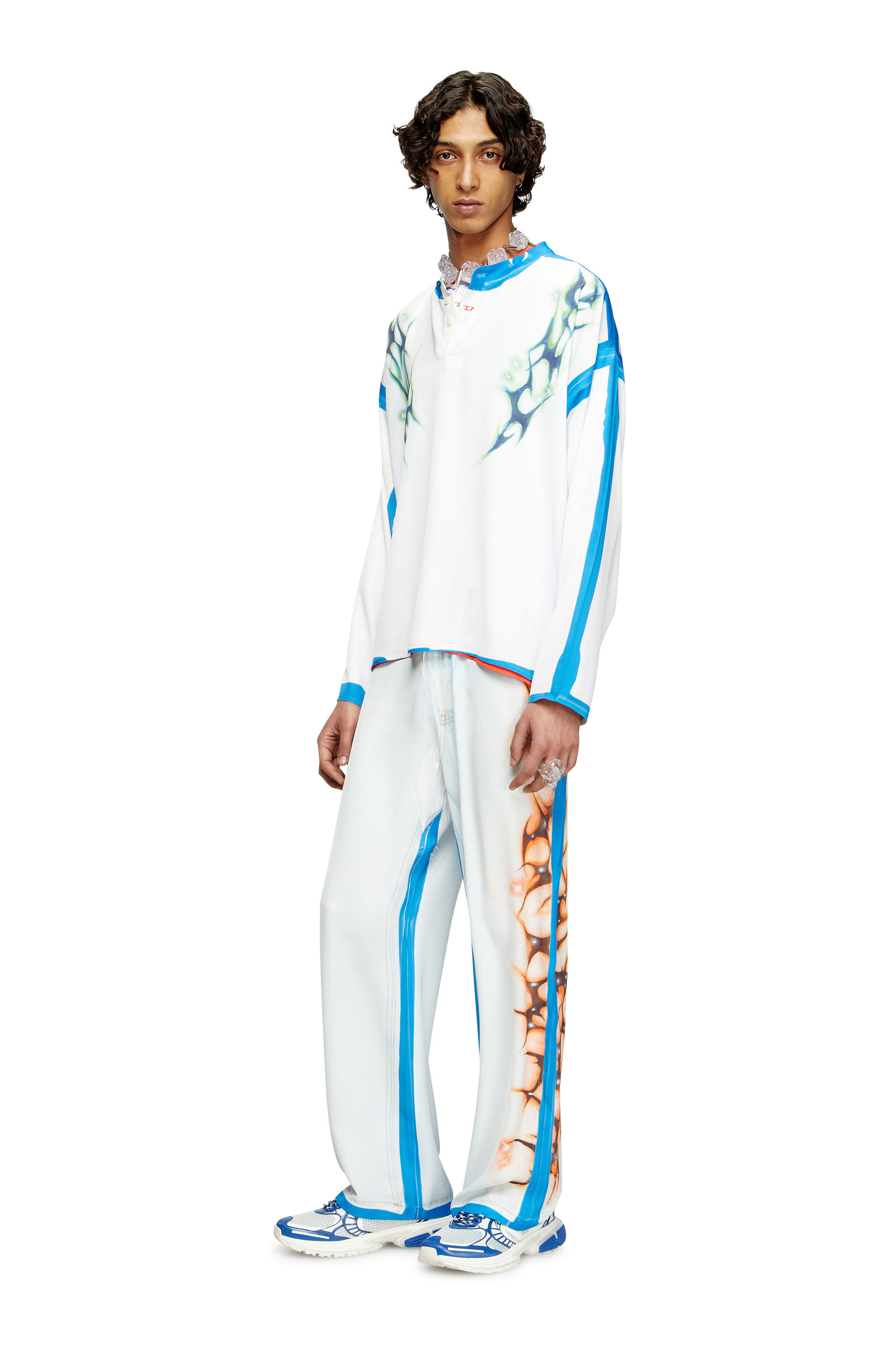 Diesel - P-AFTER-GRAFFITI-JAP, Pantalon avec fit relaxed et imprimé graffiti Mixte in Polychrome - 2