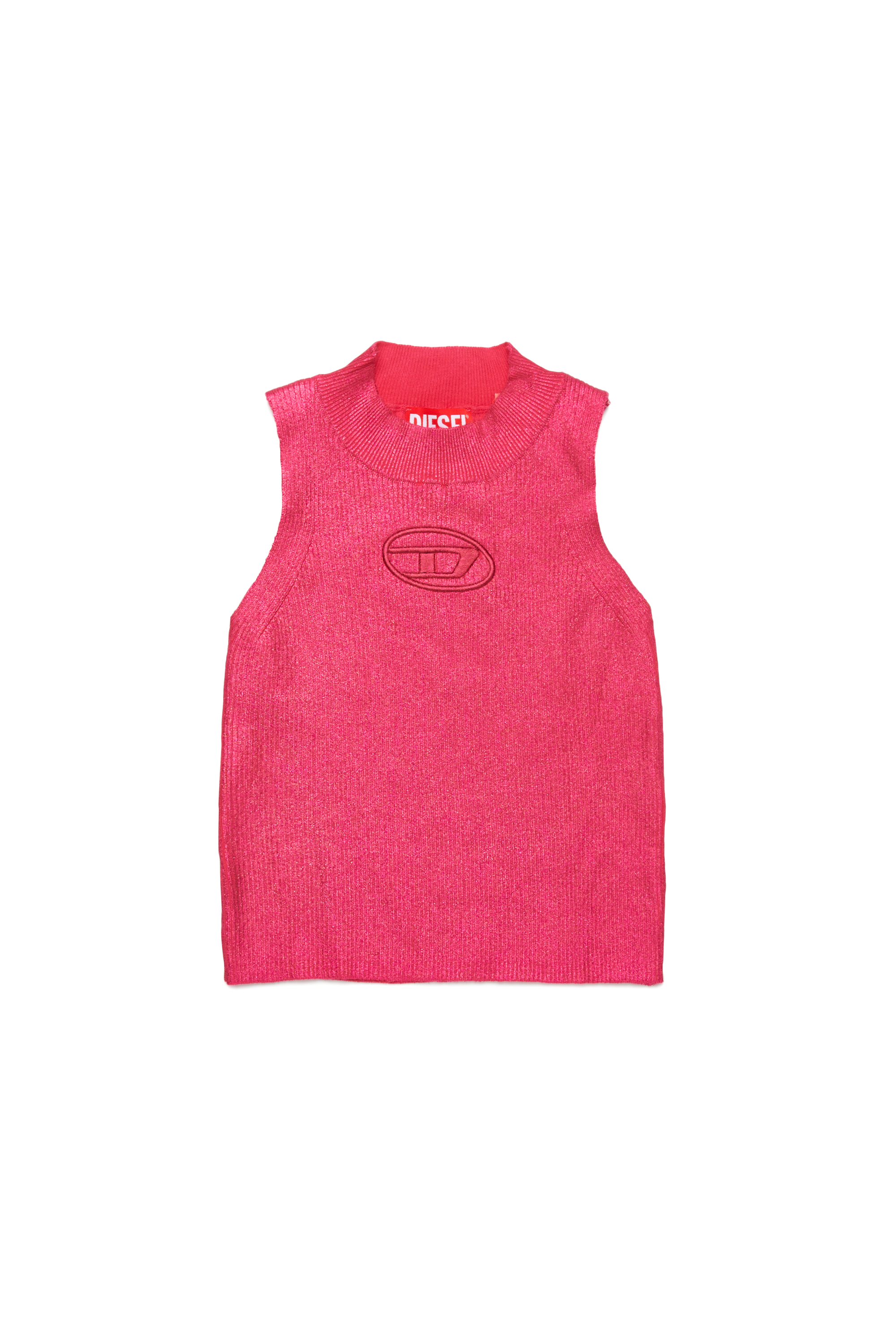 Diesel - KMONERVAXTOP, Débardeur en maille côtelée métallisée Femme in Rose - 1
