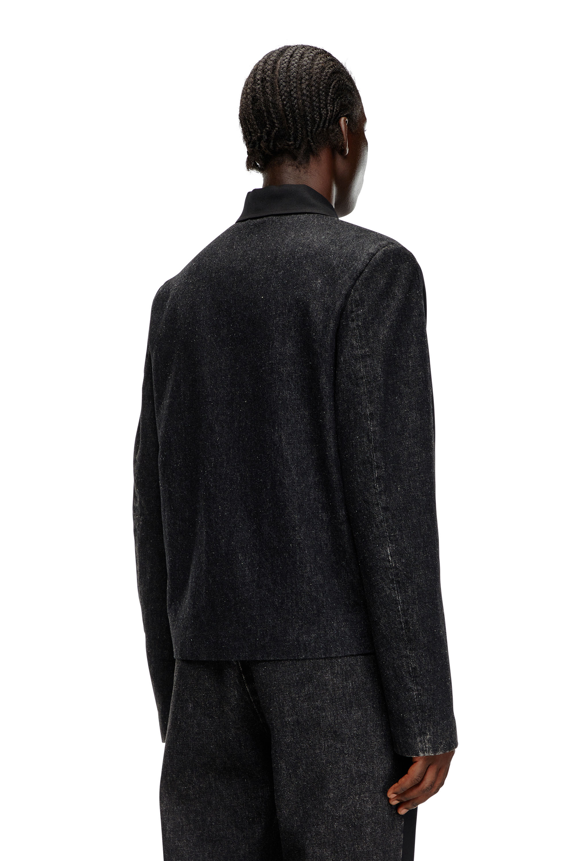 Diesel - J-RHEIN, Blouson en laine mélangée et denim Homme in Noir - 4