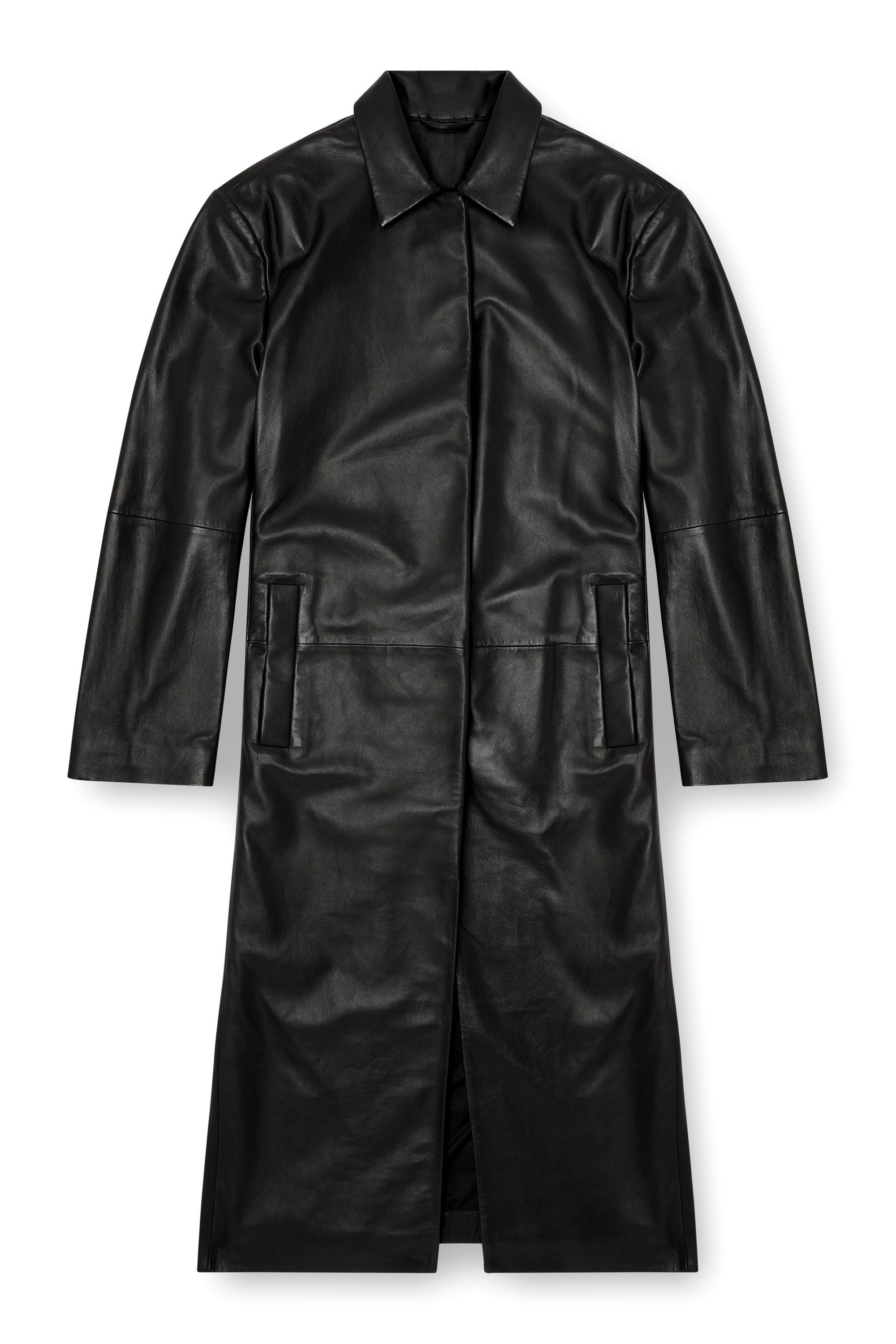 Diesel - L-ANCELOT, Long manteau en cuir matelassé Femme in Noir - 3