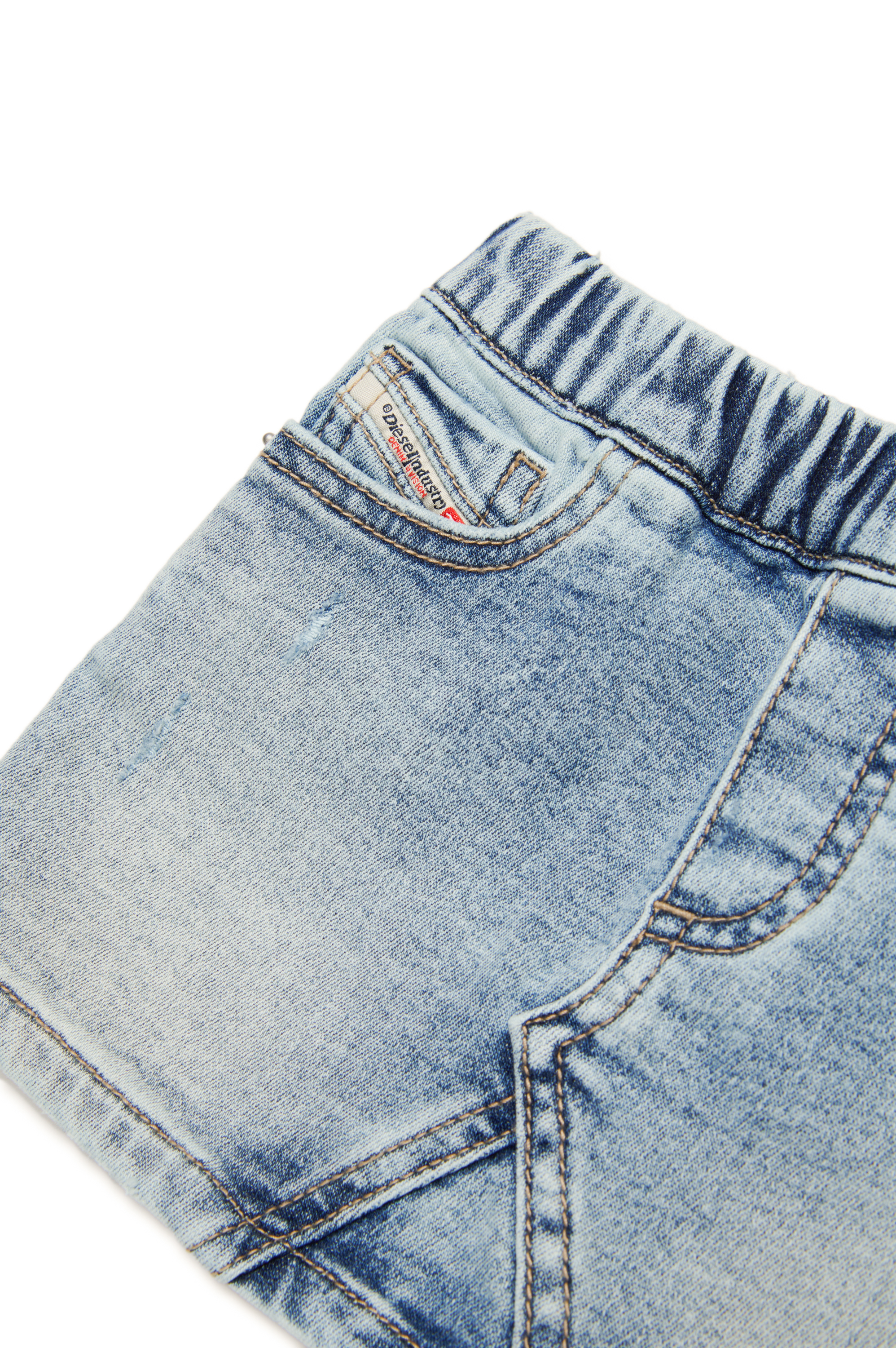 Diesel - GERRYB JJJ, Jupe courte en tissu JoggJeans effet vieilli Femme in Bleu - 4