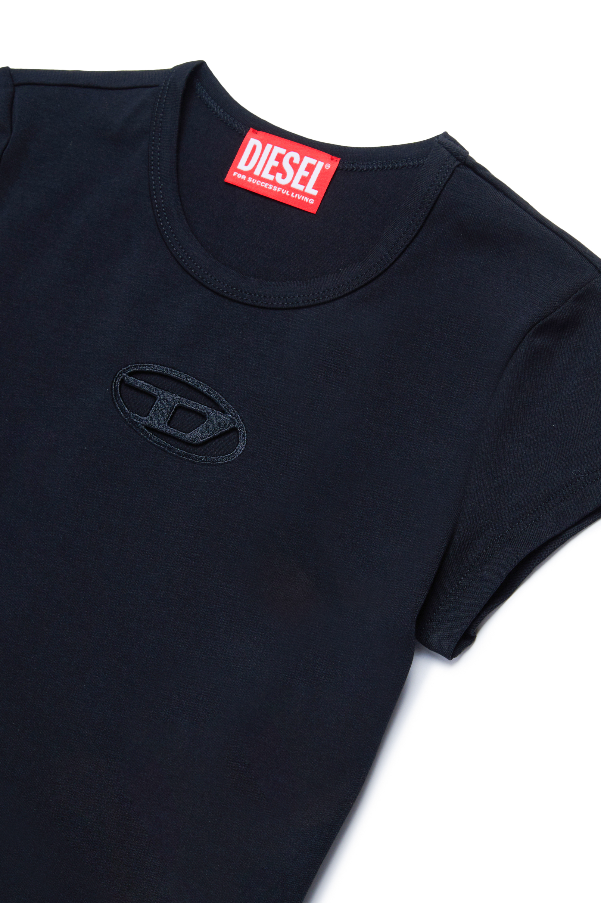 Diesel - TANGIE, T-shirt avec logo Oval D cut-out Femme in Noir - 3