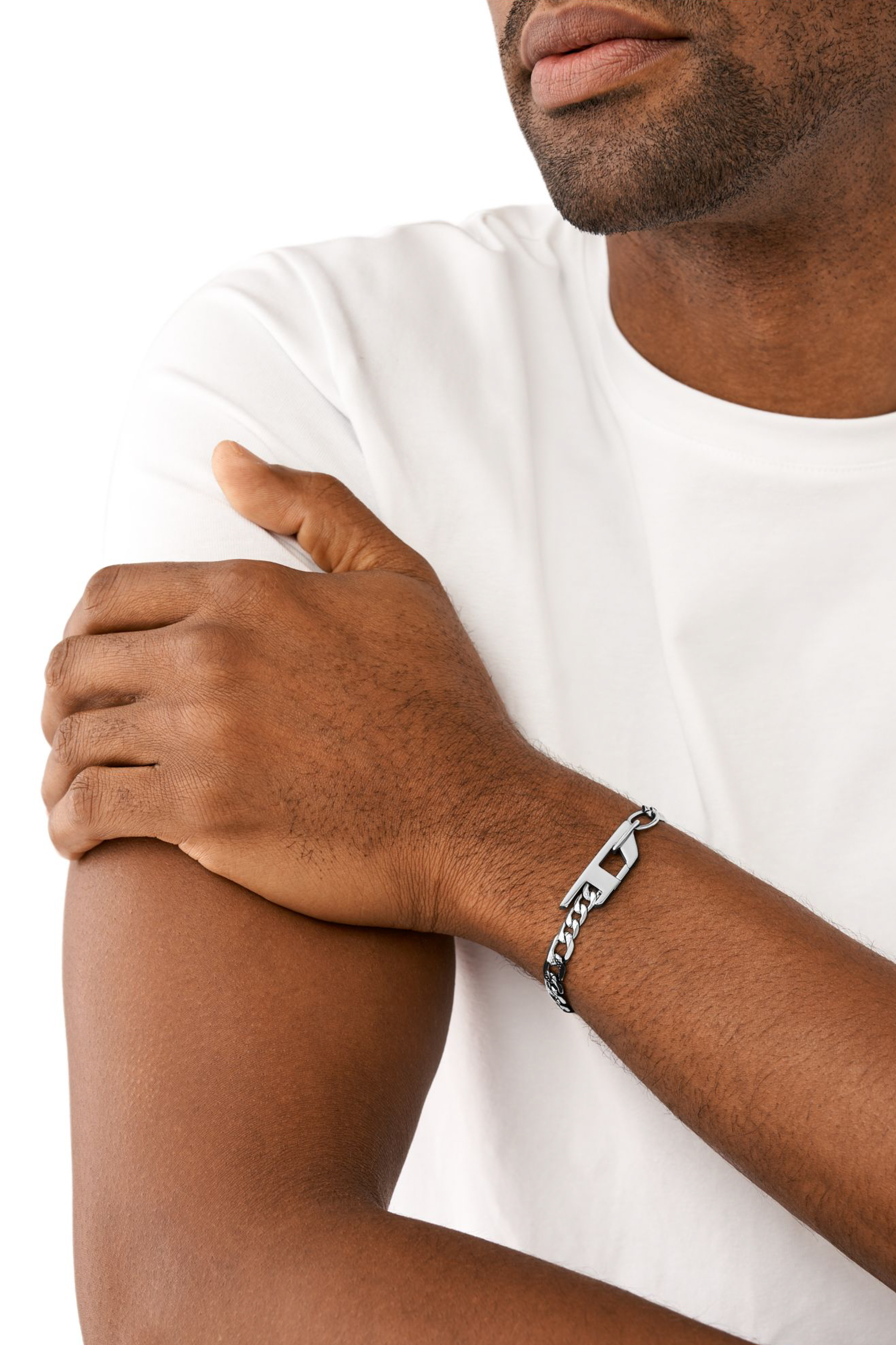 Diesel - DX1496, Bracelet chaîne en acier inoxydable Mixte in Gris argenté - 3
