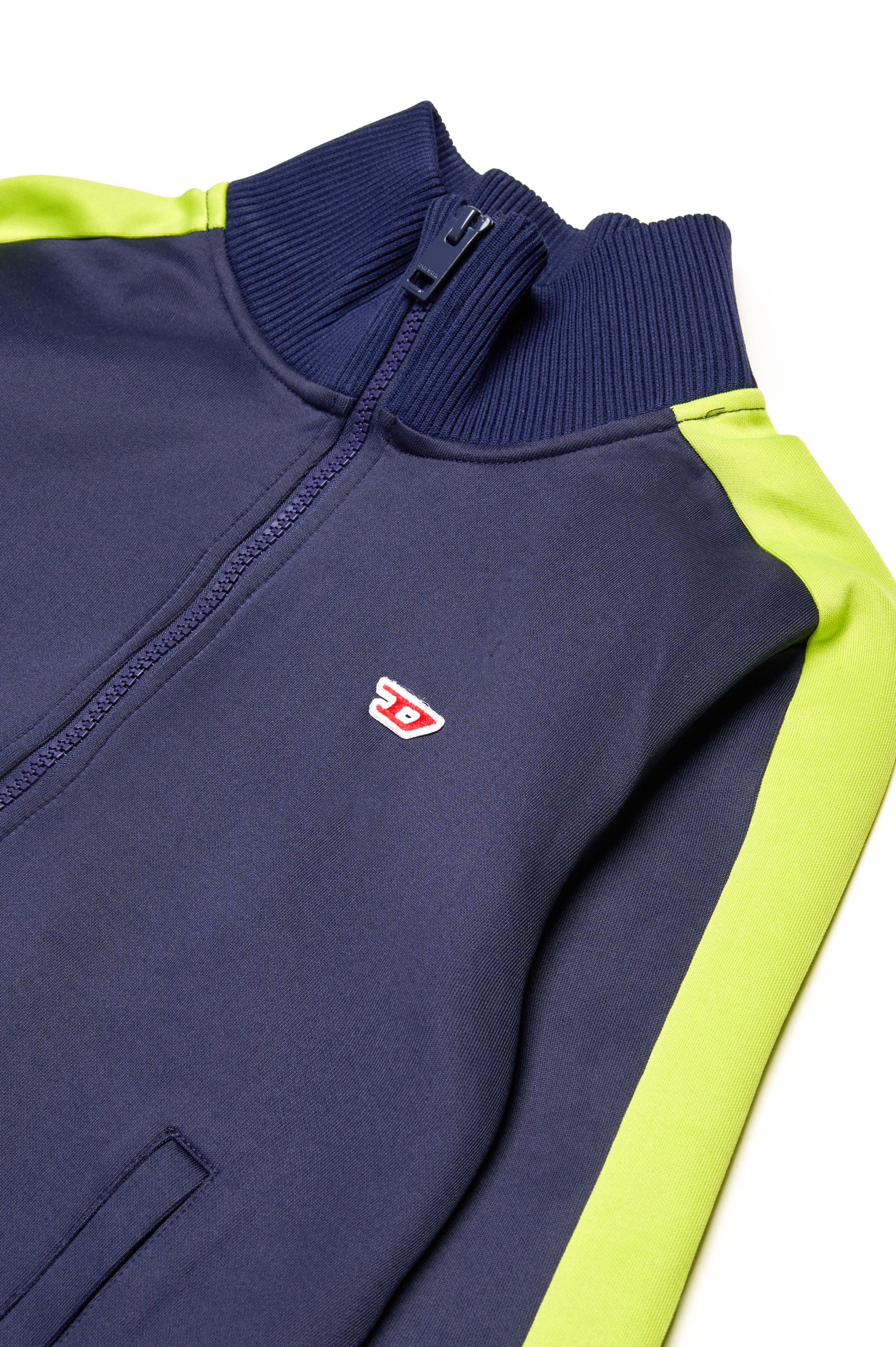 Diesel - SLOCKERN1, Veste de survêtement avec bandes néon Homme in Bleu - 3