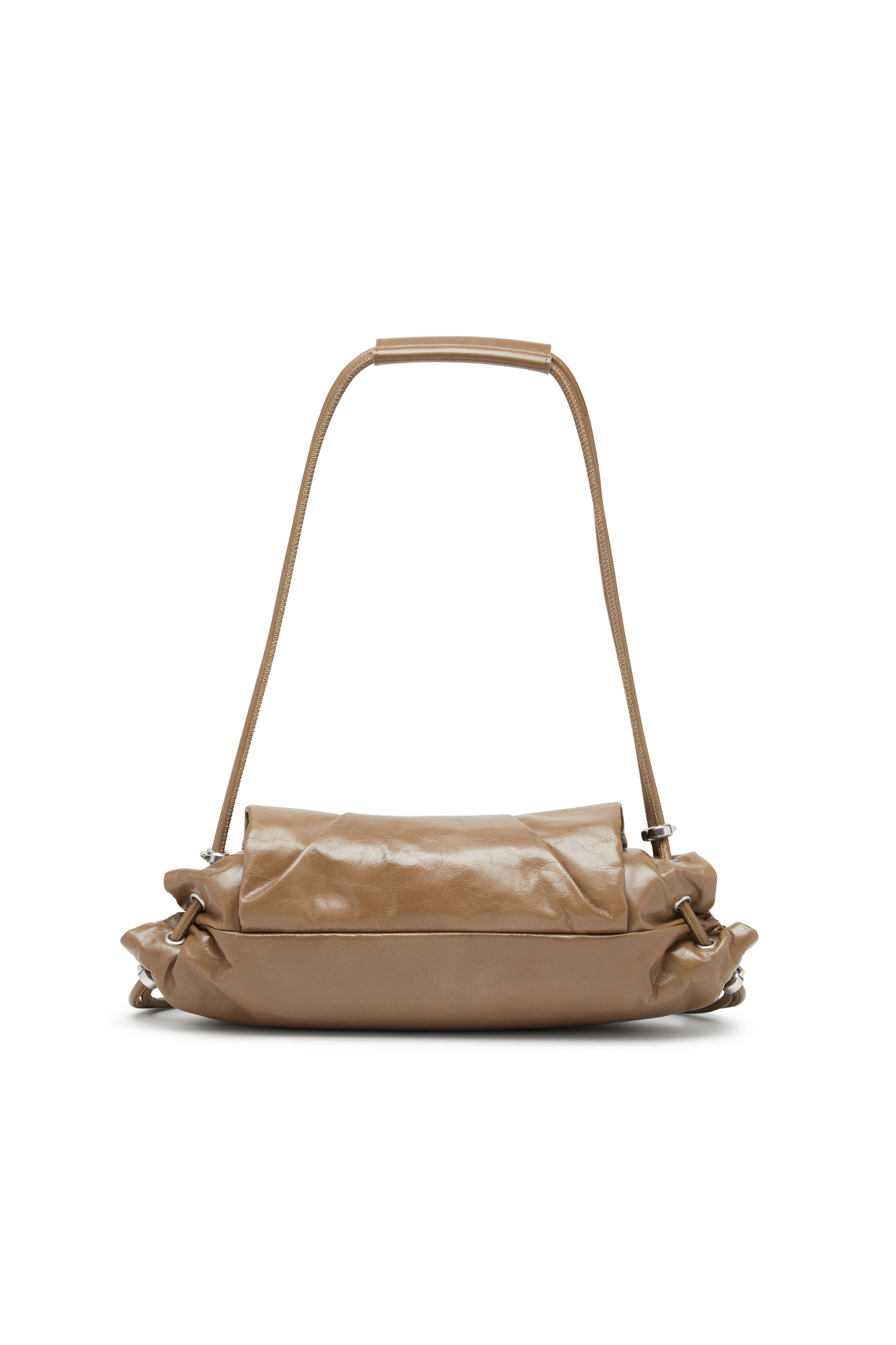 Diesel - SCRUNCH-D SHOULDER S, Scrunch-D S-Sac à bandoulière en cuir froissé Femme in Marron - 2