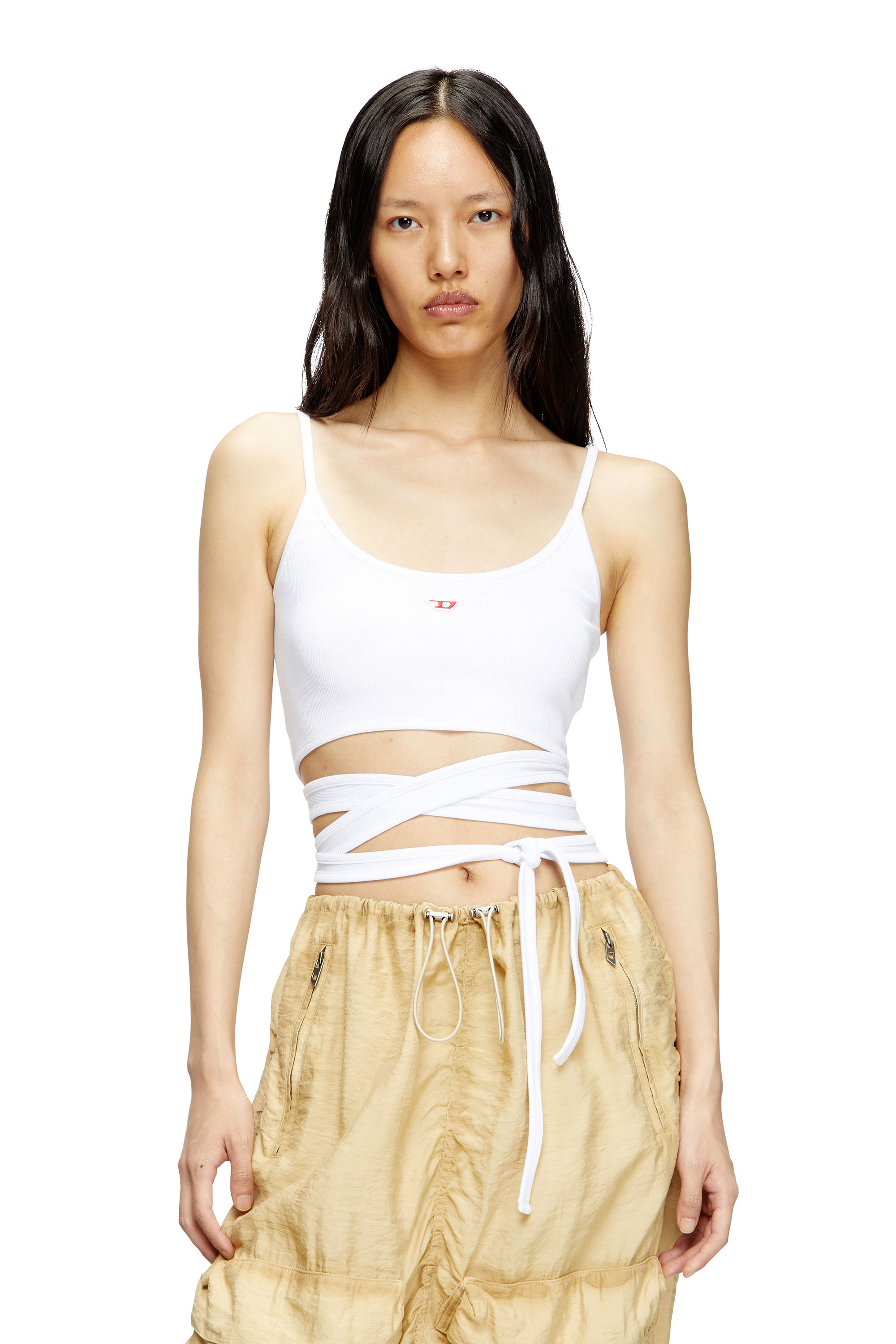 Diesel - T-LEYA-TAIL, Débardeur avec lanières croisées Femme in Blanc - 1