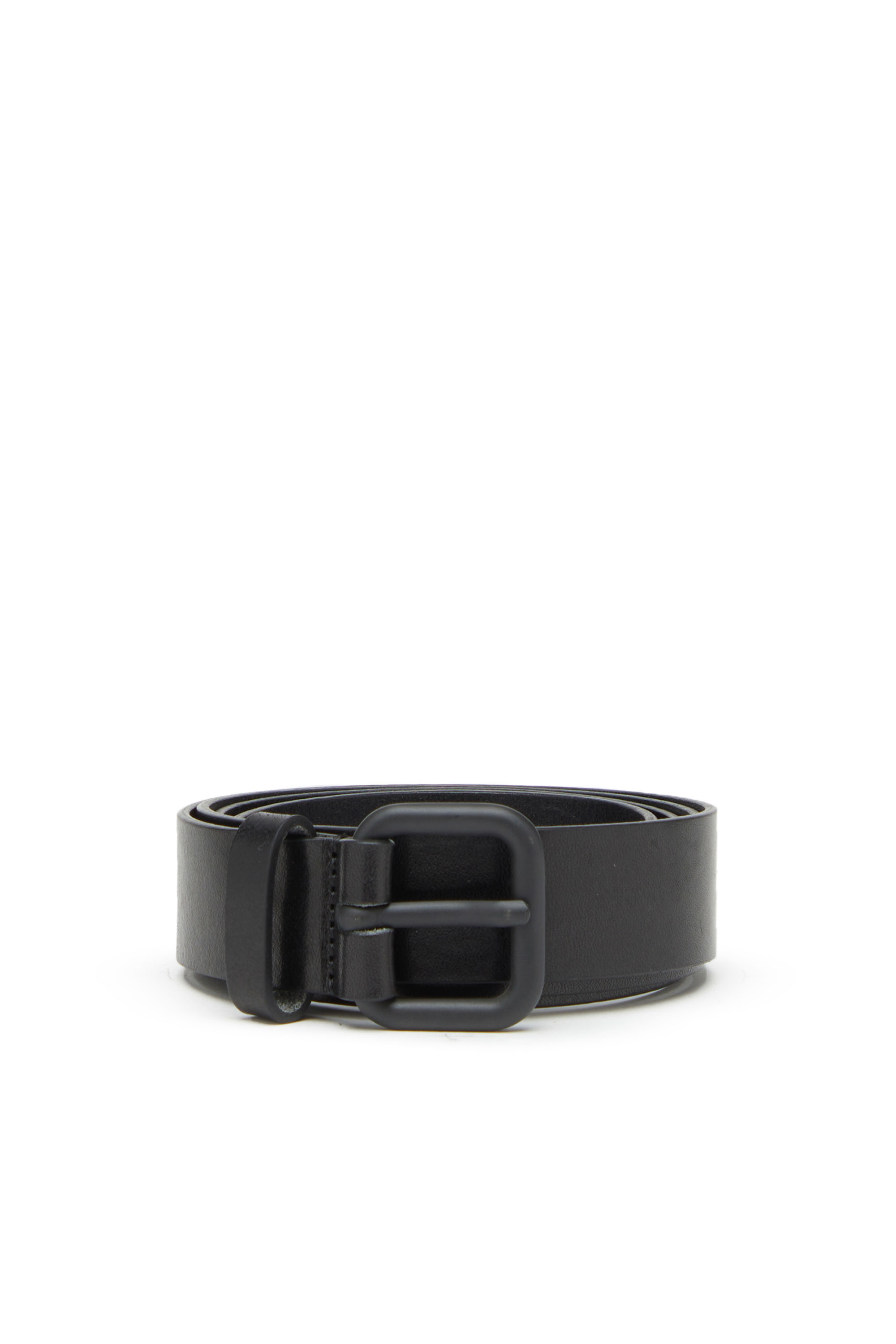 Diesel - B-INLAY, Ceinture en cuir avec logo oval D Mixte in Noir - 2