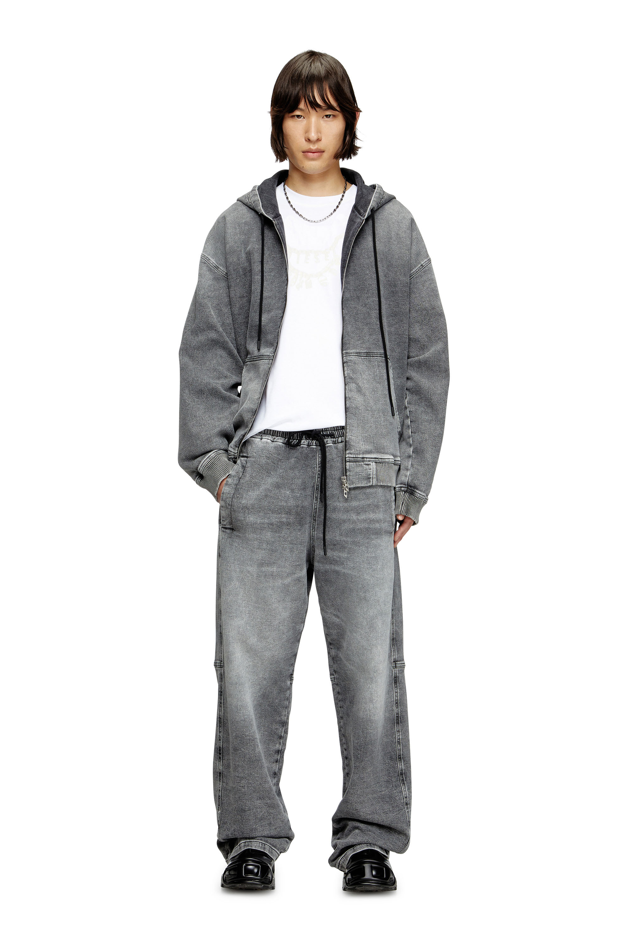 Diesel - Relaxed D-Martyans Track Denim 0BEBR Mixte, Noir/Gris foncé - Image 2