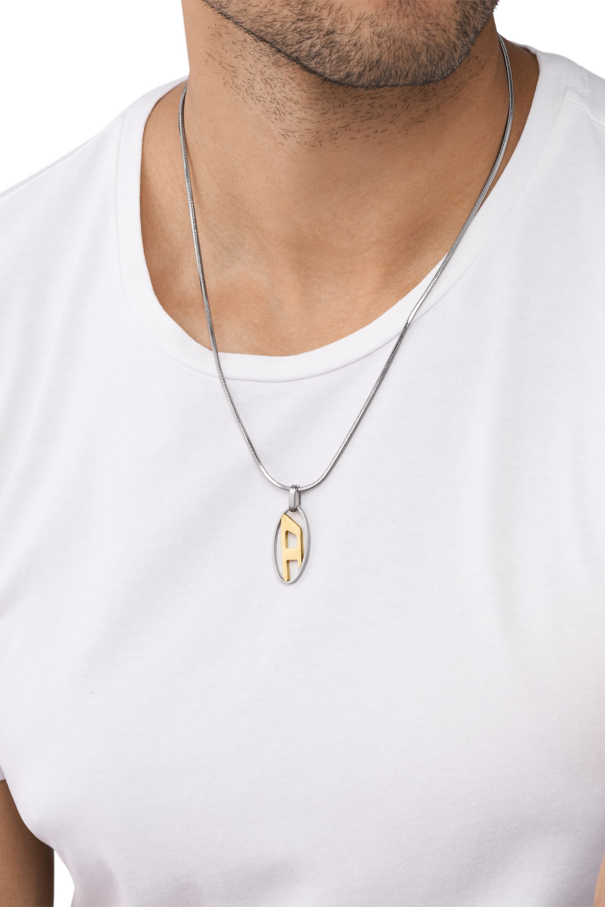 Diesel - DX1421, Collier pendentif en acier inoxydable bicolore Mixte in Gris argenté - 2